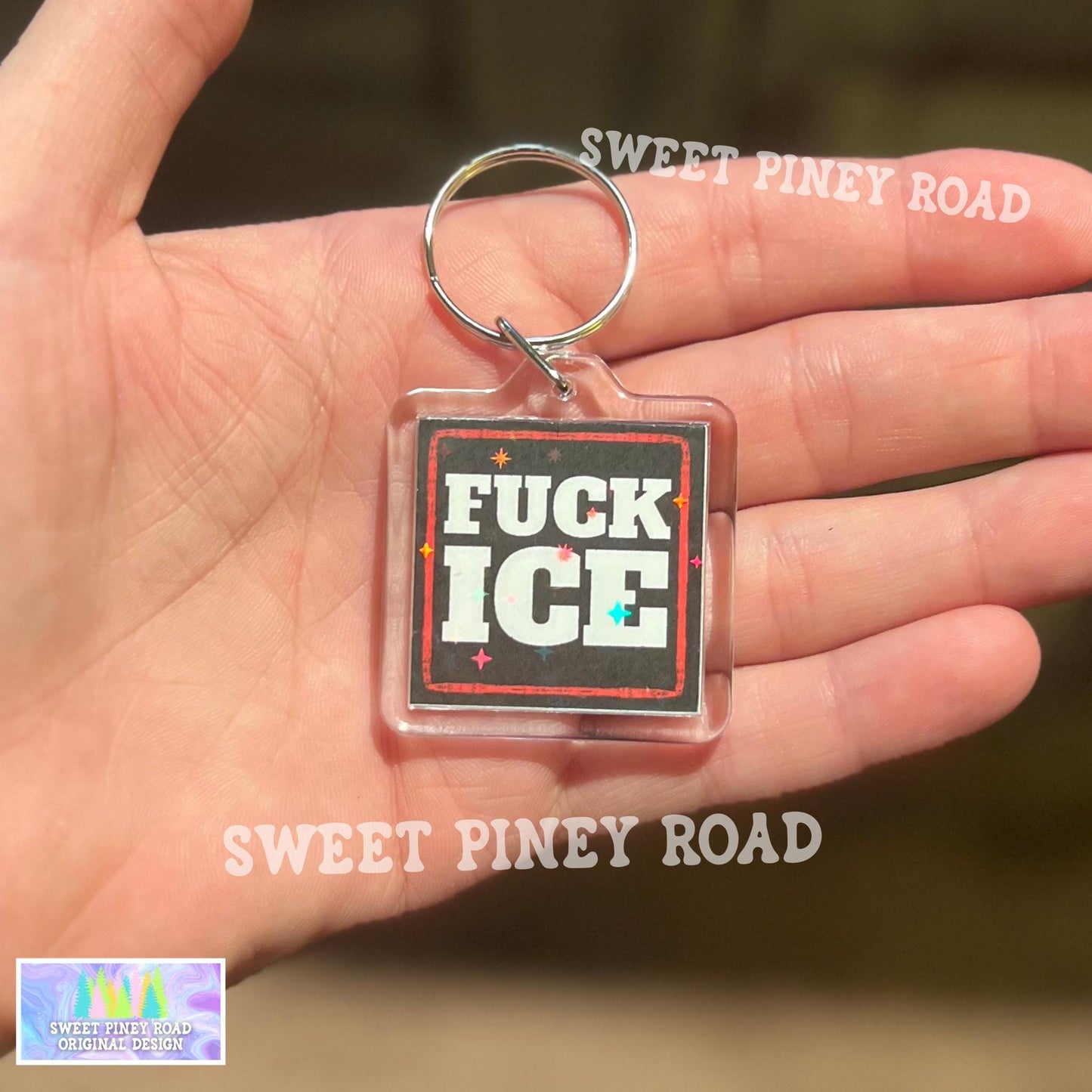 F*ck ICE Keychain, Abolish ICE Political Bag Charm, Chinga La Migra, Anti Trump Protest Bag Tag, FDT Gift For Democrat Acrylic Key Chains