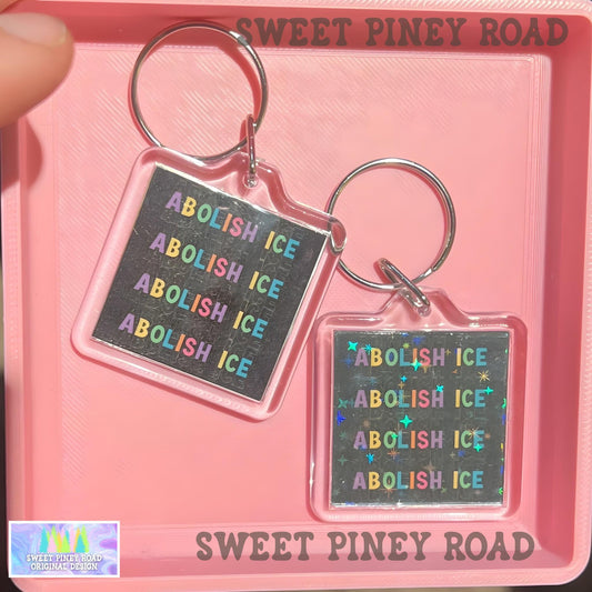 Abolish ICE Keychain, F*ck ICE Political Bag Charm, Chinga La Migra, Anti Trump Protest Bag Tag, FDT Gift For Democrat Acrylic Key Chains