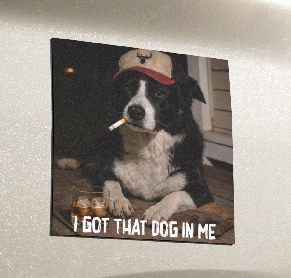 I Got That Dog In Me, Funny Border Collie Car Magnet, Dog Dad Truck Blue Collar Man Gag Gift For Husband, Hilarious Dawg Owner Meme Humor