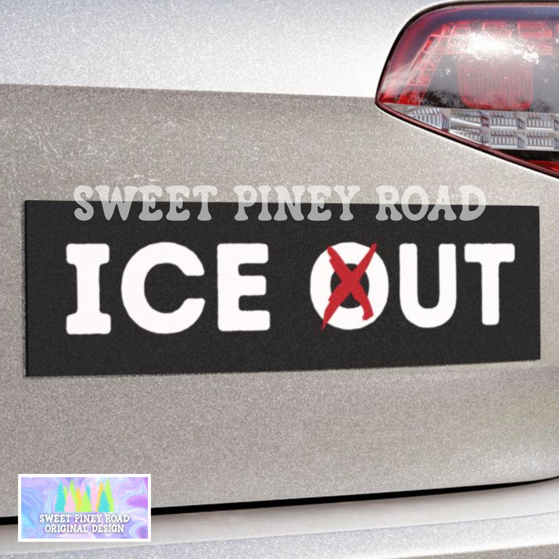 Ice Out Car Magnet, F*ck Ice Bumper Sticker, Anti-Ice Protest Decal, Anti-Trump Anti-MAGA Political Activist, Subtle No Ice FDT
