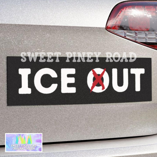 Ice Out Car Magnet, F*ck Ice Bumper Sticker, Anti-Ice Protest Decal, Anti-Trump Anti-MAGA Political Activist, Subtle No Ice FDT