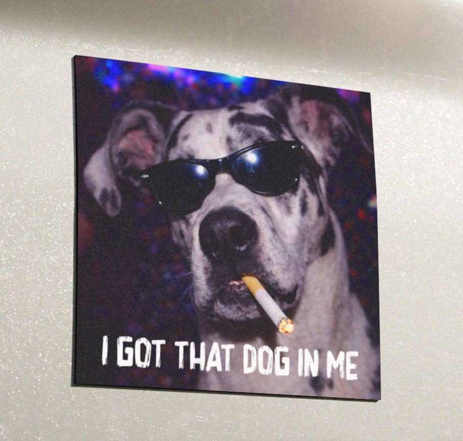 Funny Great Dane Car Magnet, Hilarious Smoking Night Club, Waterproof Party Animal Lover Gag Gift, I Got That Dog In Me y2k Cursed Humor