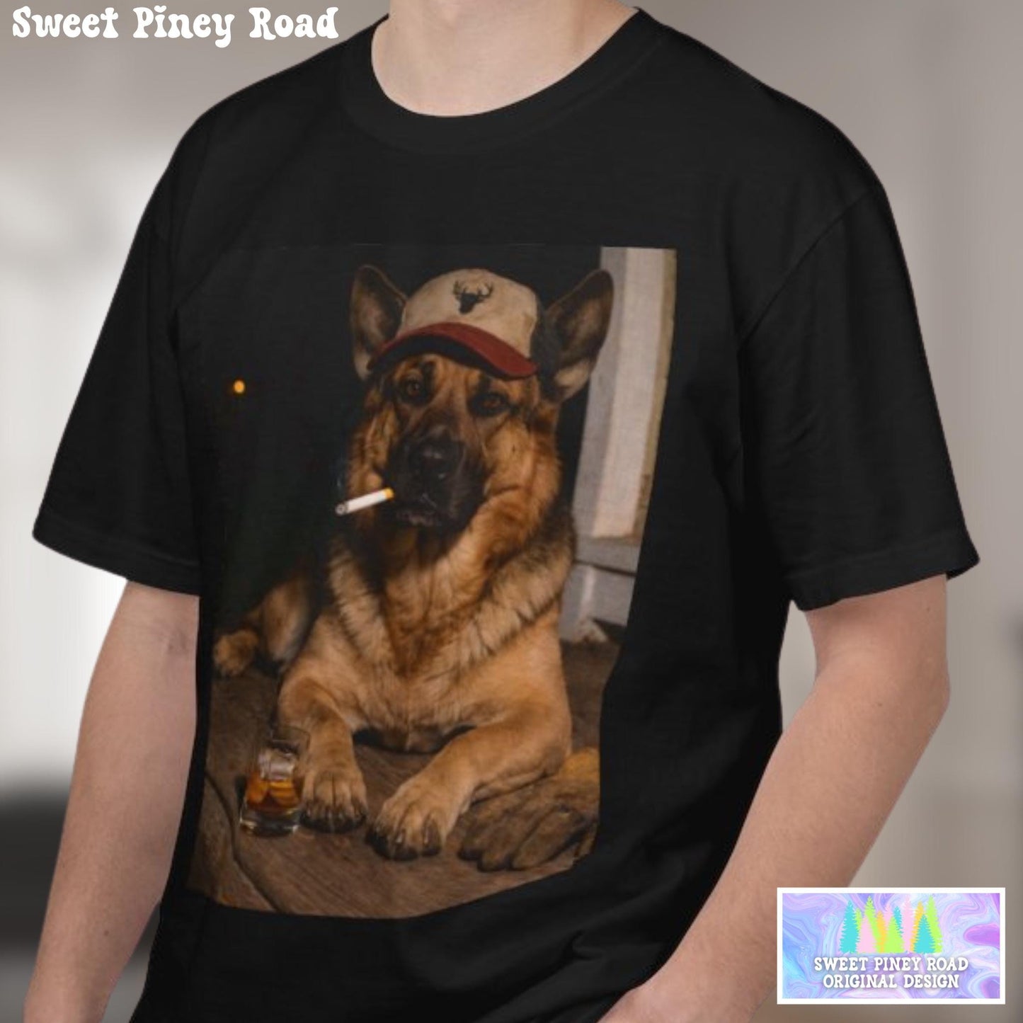 Funny German Shepherd Shirt, Dog Dad T-Shirt, Blue Collar Man Gag Gift Tee For Husband, Hilarious Meme Humor Comfort Colors® Tshirt