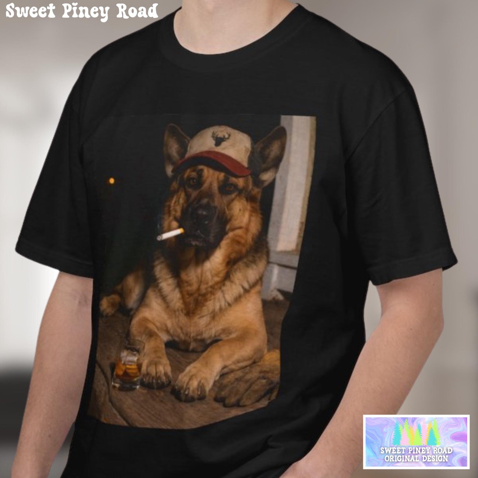 Funny German Shepherd Shirt, Dog Dad T-Shirt, Blue Collar Man Gag Gift Tee For Husband, Hilarious Meme Humor Comfort Colors® Tshirt