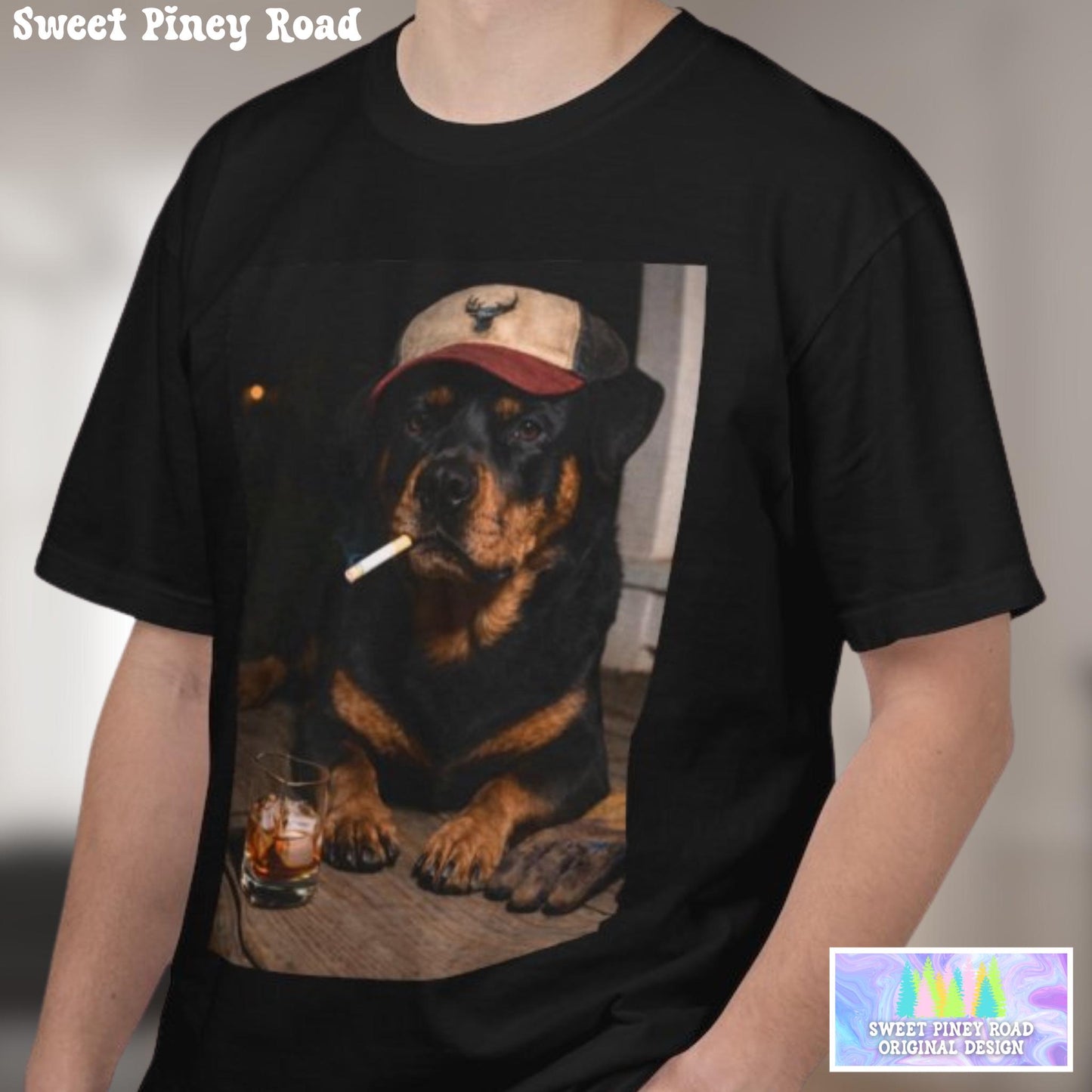 Funny Rottweiler Shirt, Hardworking Dog Dad T-Shirt, Blue Collar Man Gag Gift Tee For Husband, Hilarious Meme Humor Comfort Colors® Tshirt