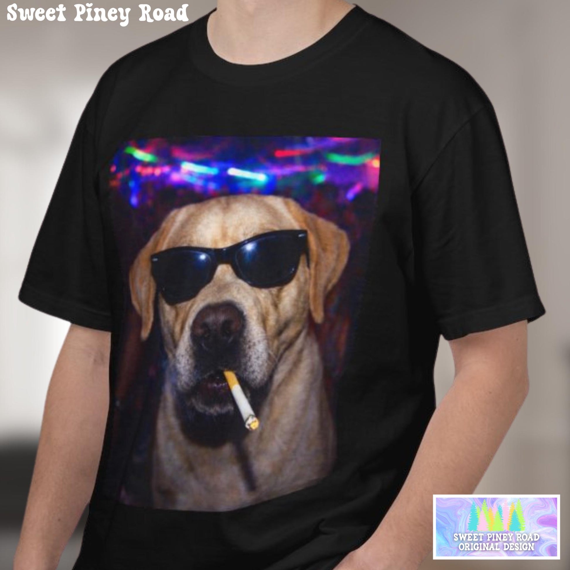 Funny Labrador Retriever Shirt, Hilarious Dogs Smoking Night Club Yellow Lab T-Shirt, Party Animal Tee Gift, I Got That Dog In Me y2k Tshirt