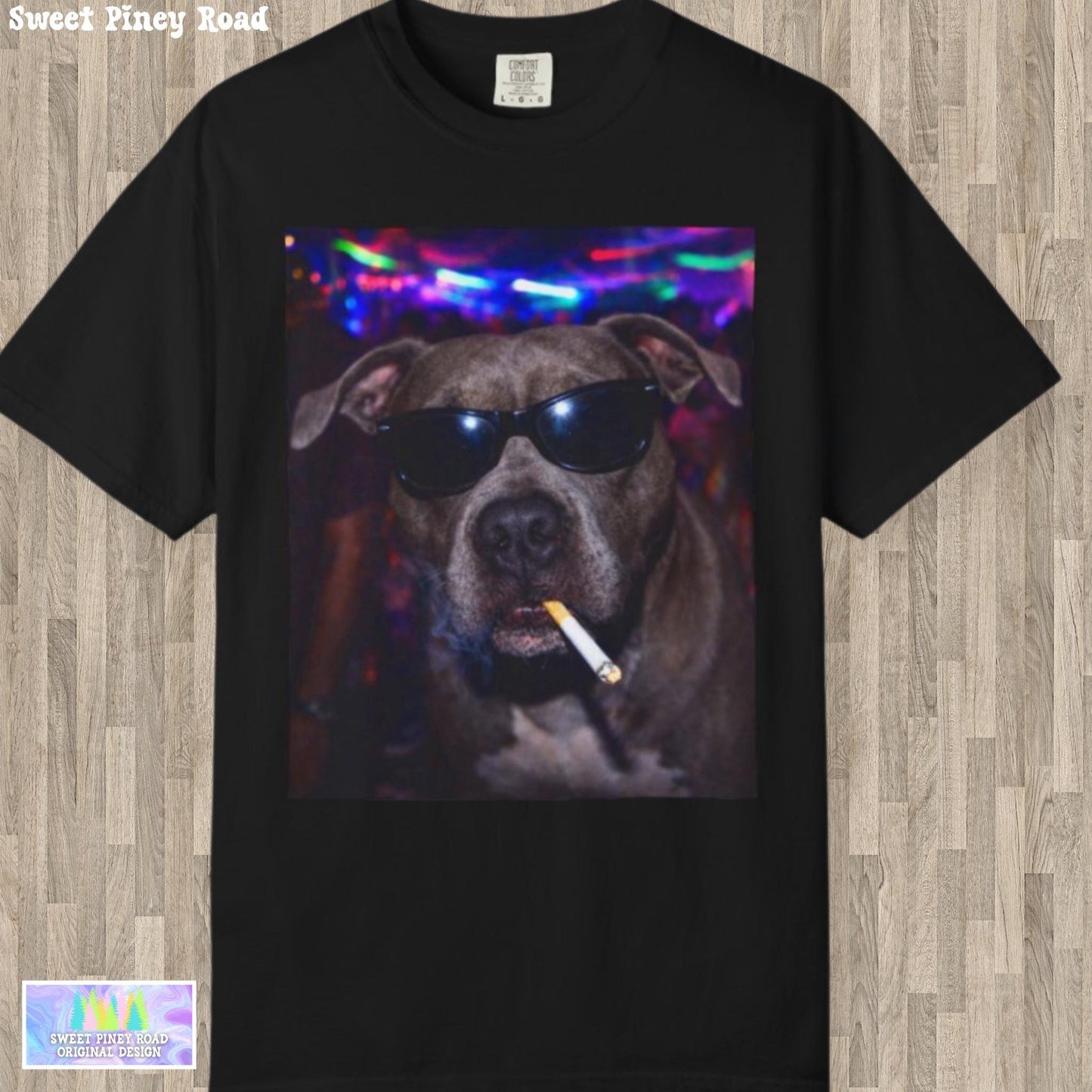 Funny Pitbull Shirt, Hilarious Bully Dogs Smoking Night Club T-Shirt, Party Animal Tee Gift, I Got That Dog In Me y2k Rave Themed Tshirt