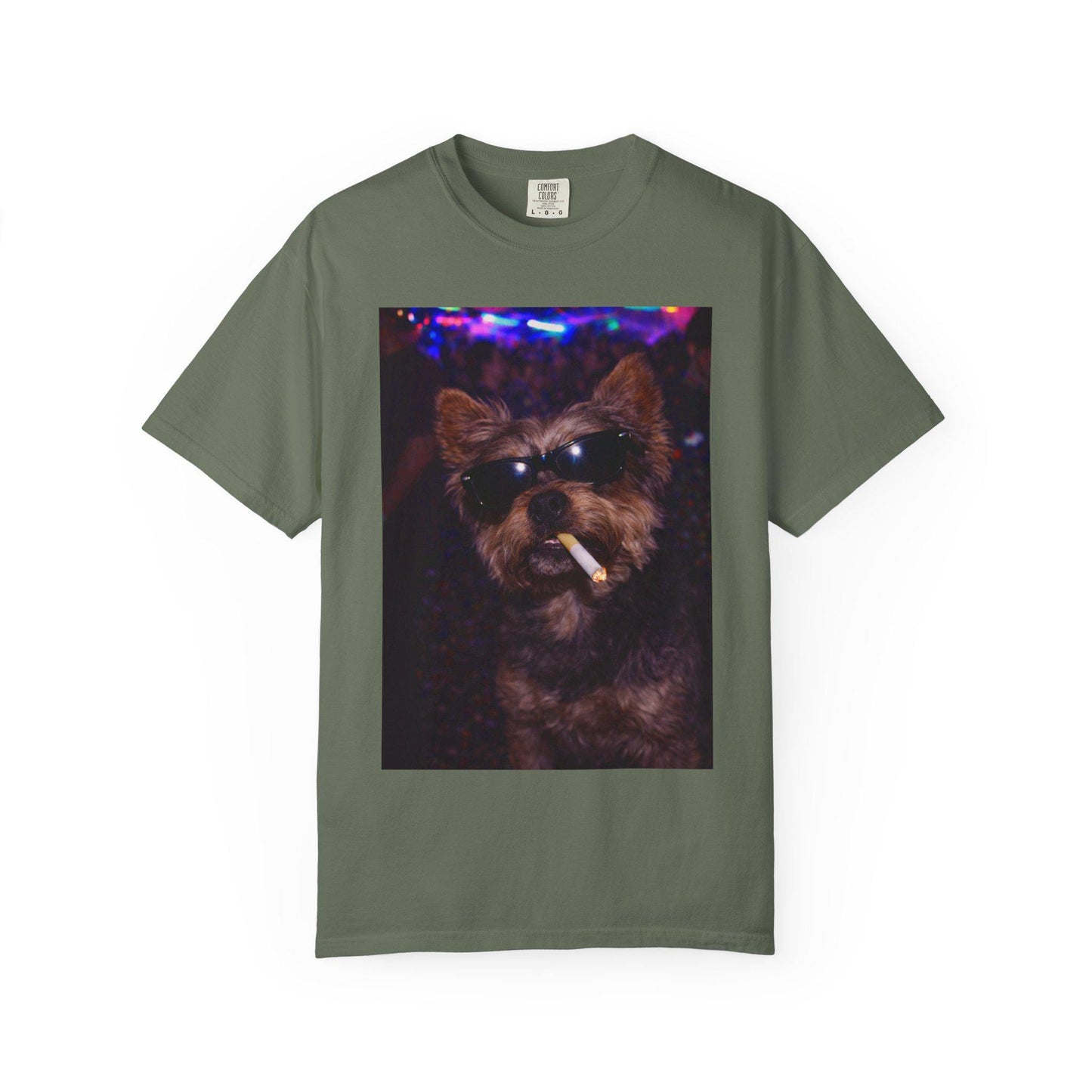Funny Yorkie Shirt, Hilarious Yorkshire Terrier Dogs Smoking Night Club T-Shirt, Party Animal Tee Gift, I Got That Dog In Me y2k Rave Tshirt