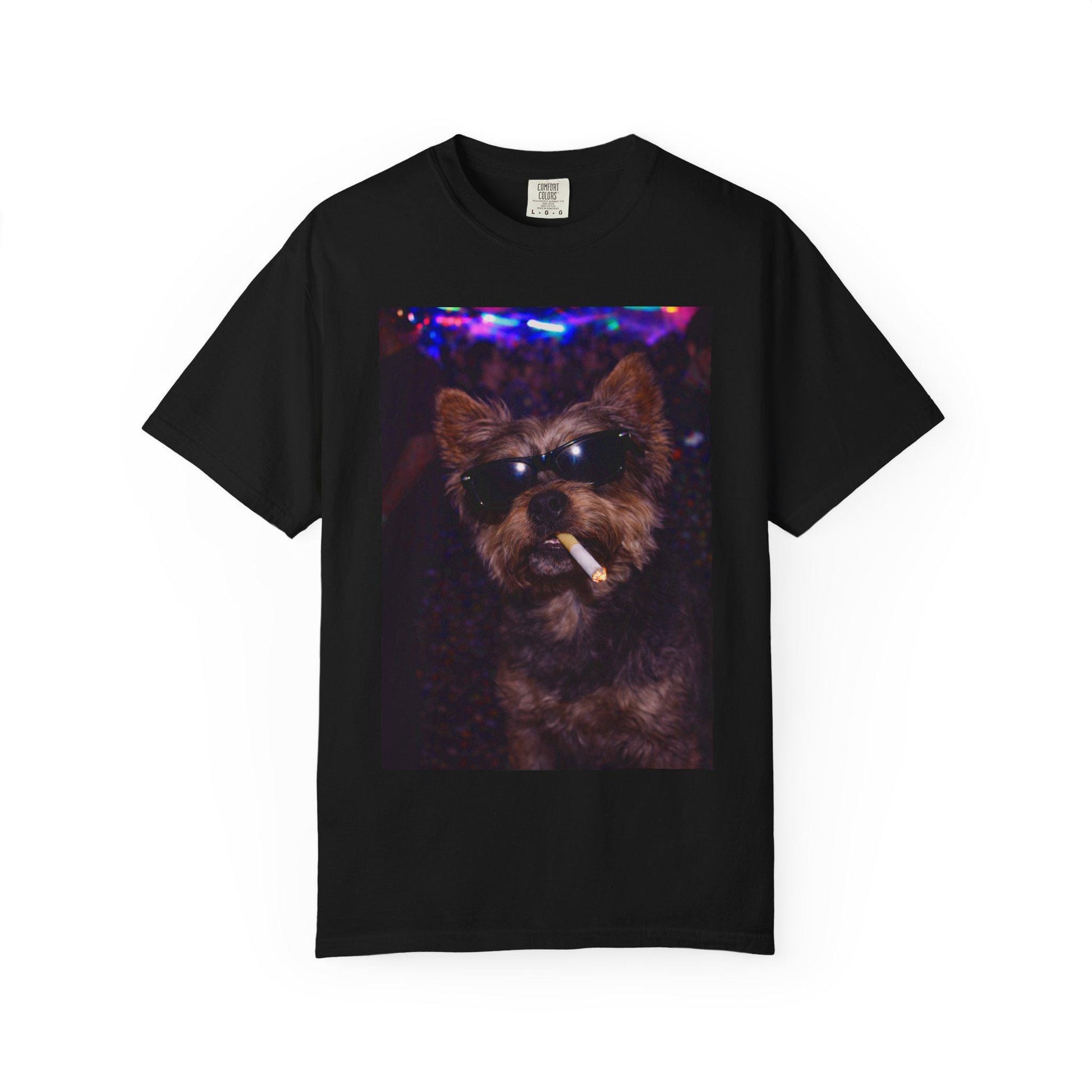 Funny Yorkie Shirt, Hilarious Yorkshire Terrier Dogs Smoking Night Club T-Shirt, Party Animal Tee Gift, I Got That Dog In Me y2k Rave Tshirt