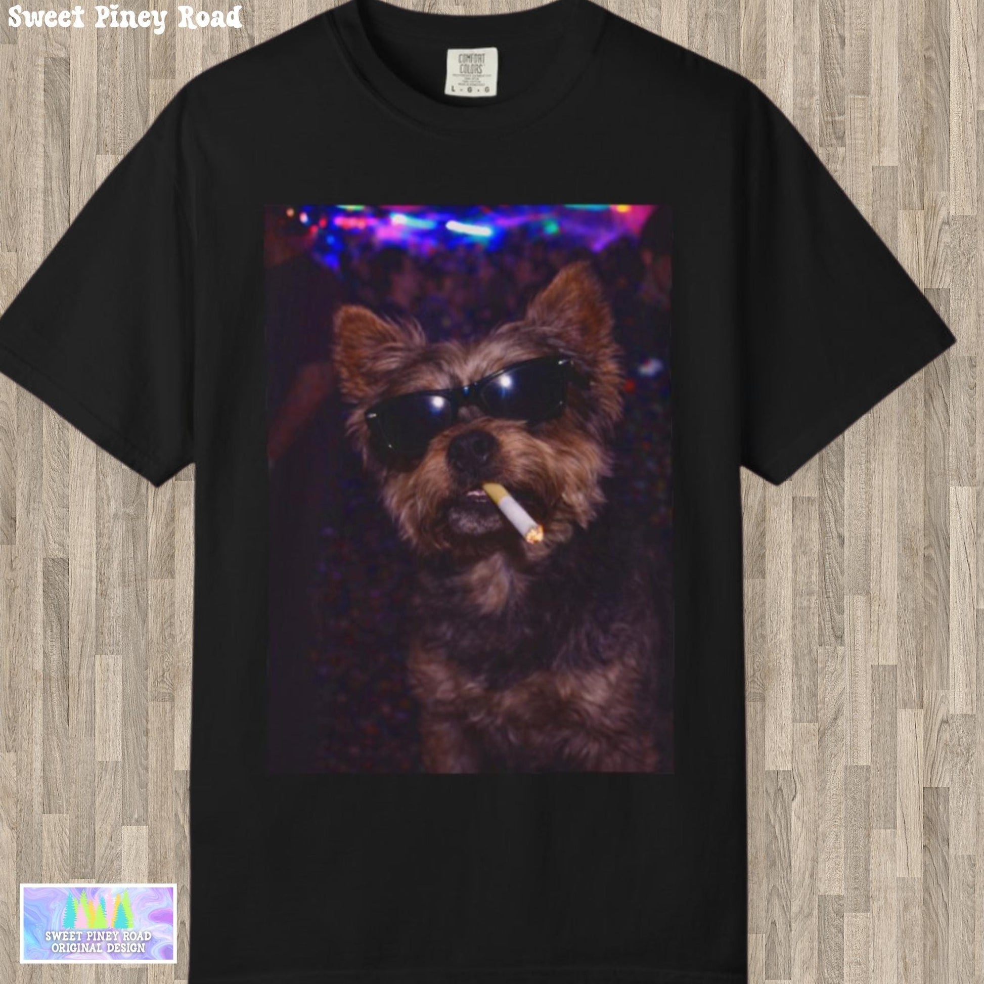 Funny Yorkie Shirt, Hilarious Yorkshire Terrier Dogs Smoking Night Club T-Shirt, Party Animal Tee Gift, I Got That Dog In Me y2k Rave Tshirt