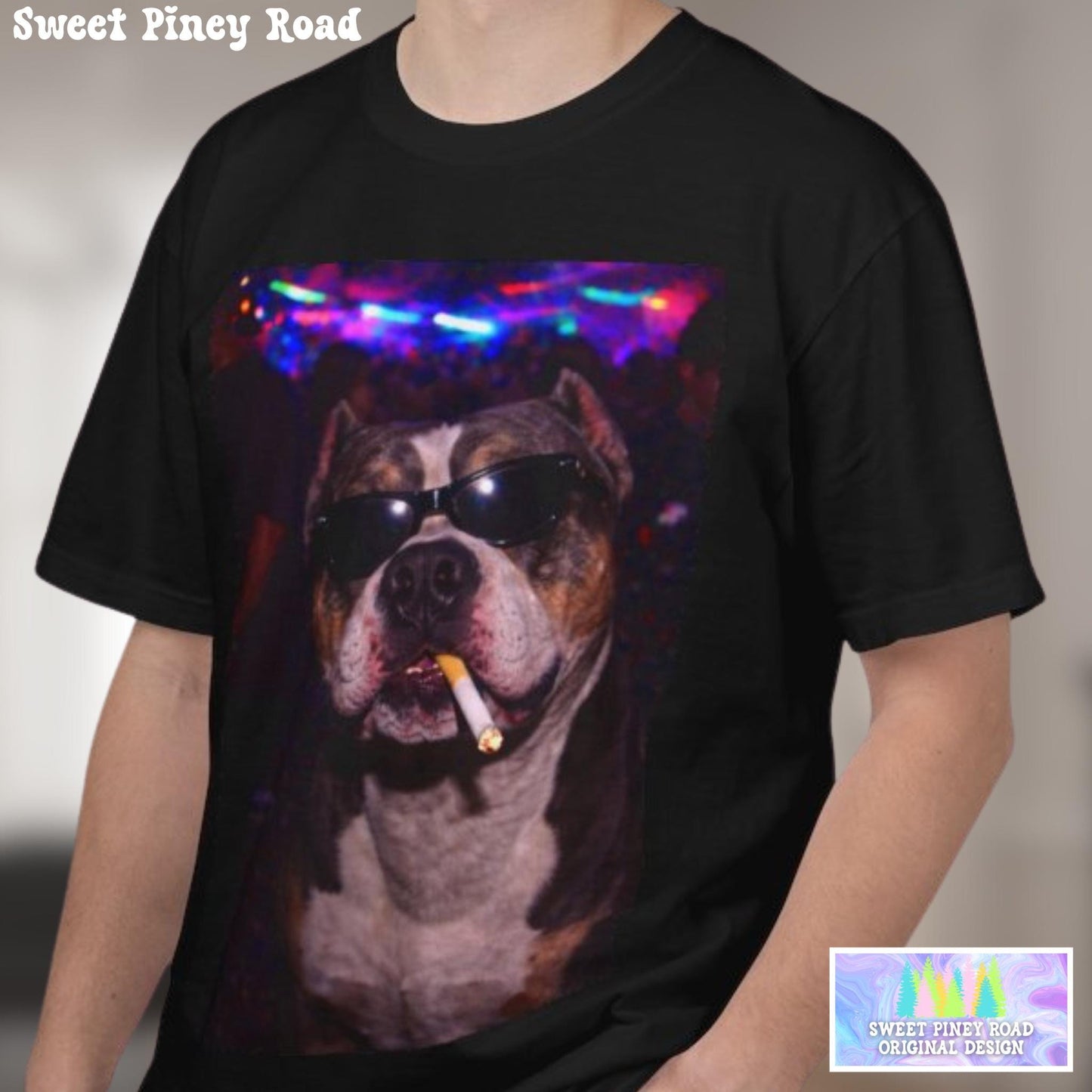 Funny American Bully Shirt, Hilarious Dogs Smoking Night Club T-Shirt, Party Animal Tee Gift, I Got That Dog In Me y2k Rave Tshirt
