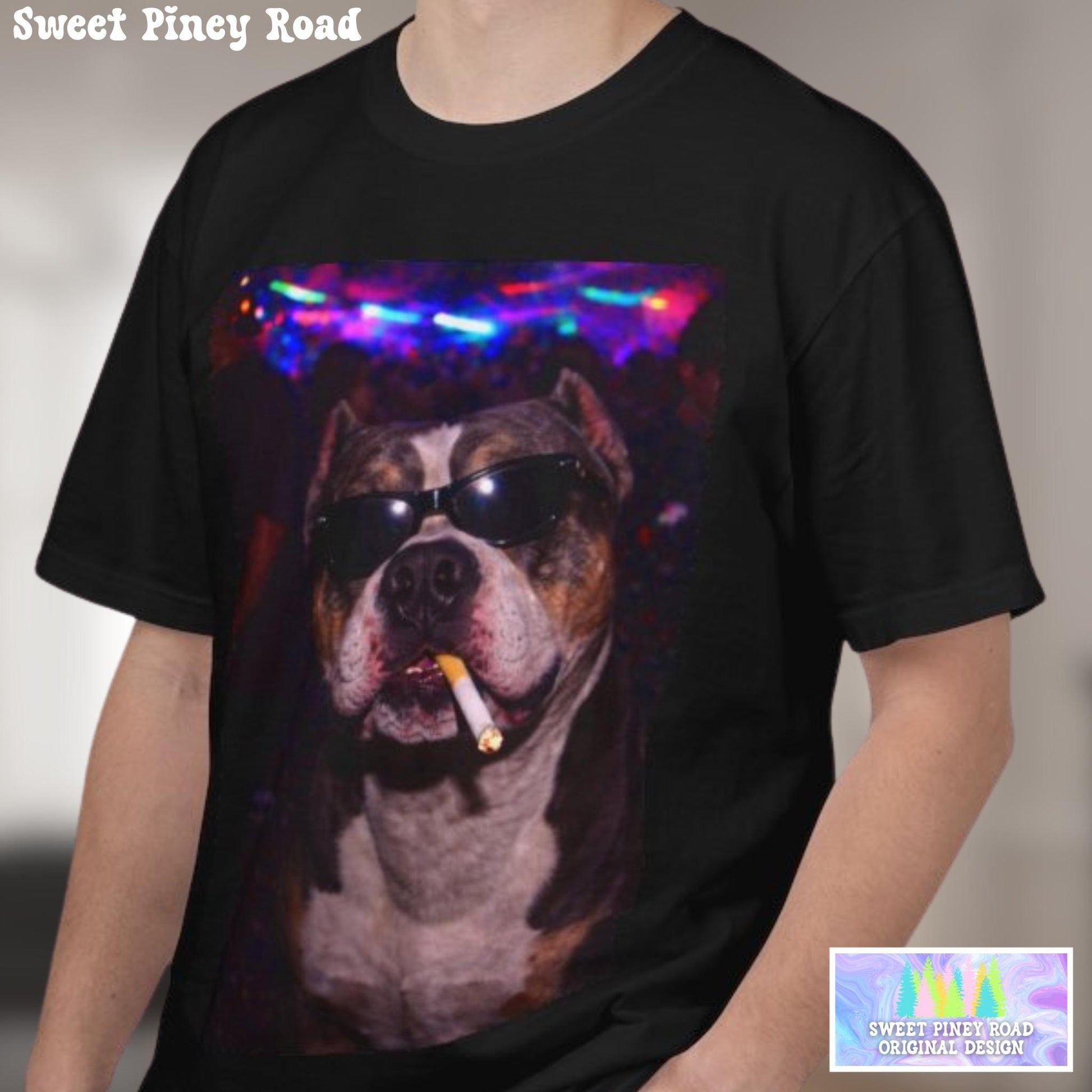 Funny American Bully Shirt, Hilarious Dogs Smoking Night Club T-Shirt, Party Animal Tee Gift, I Got That Dog In Me y2k Rave Tshirt
