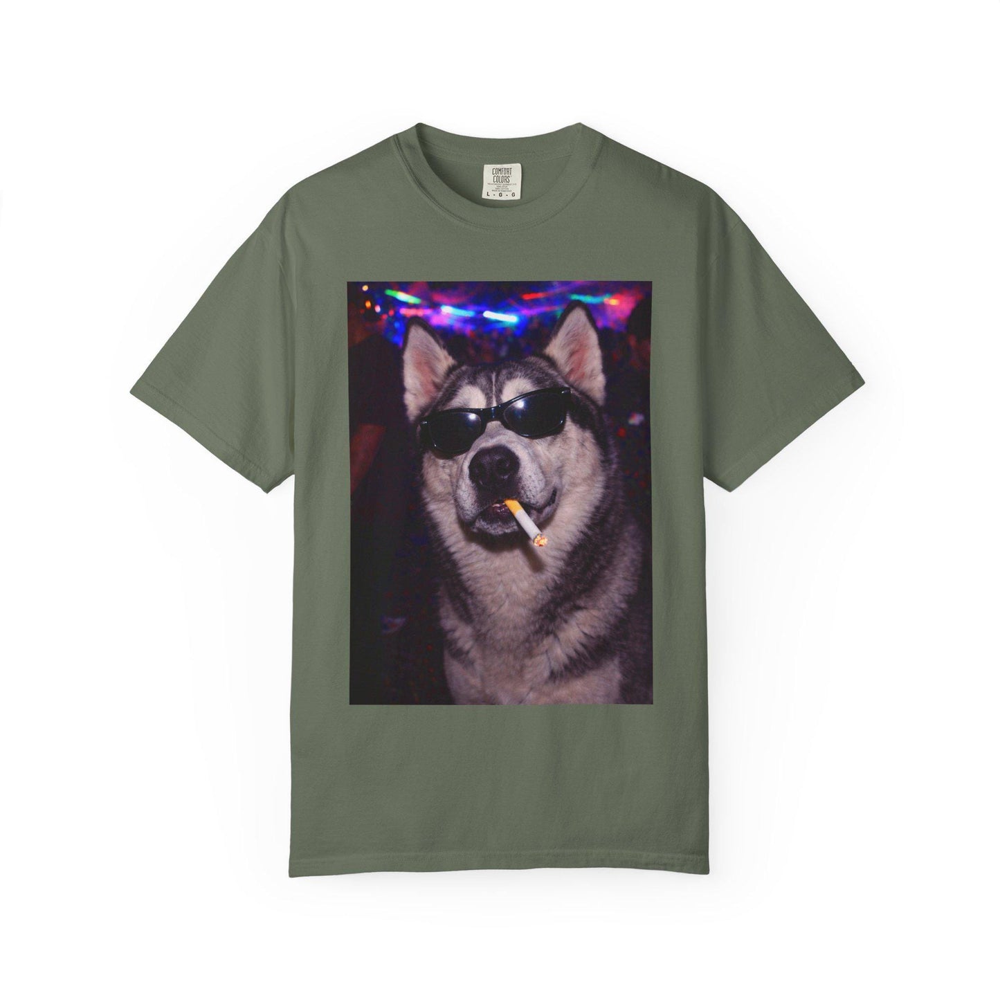 Funny Husky Shirt, Hilarious Dogs Smoking Night Club T-Shirt, Party Animal Tee Gift, I Got That Dog In Me y2k Rave Themed Tshirt