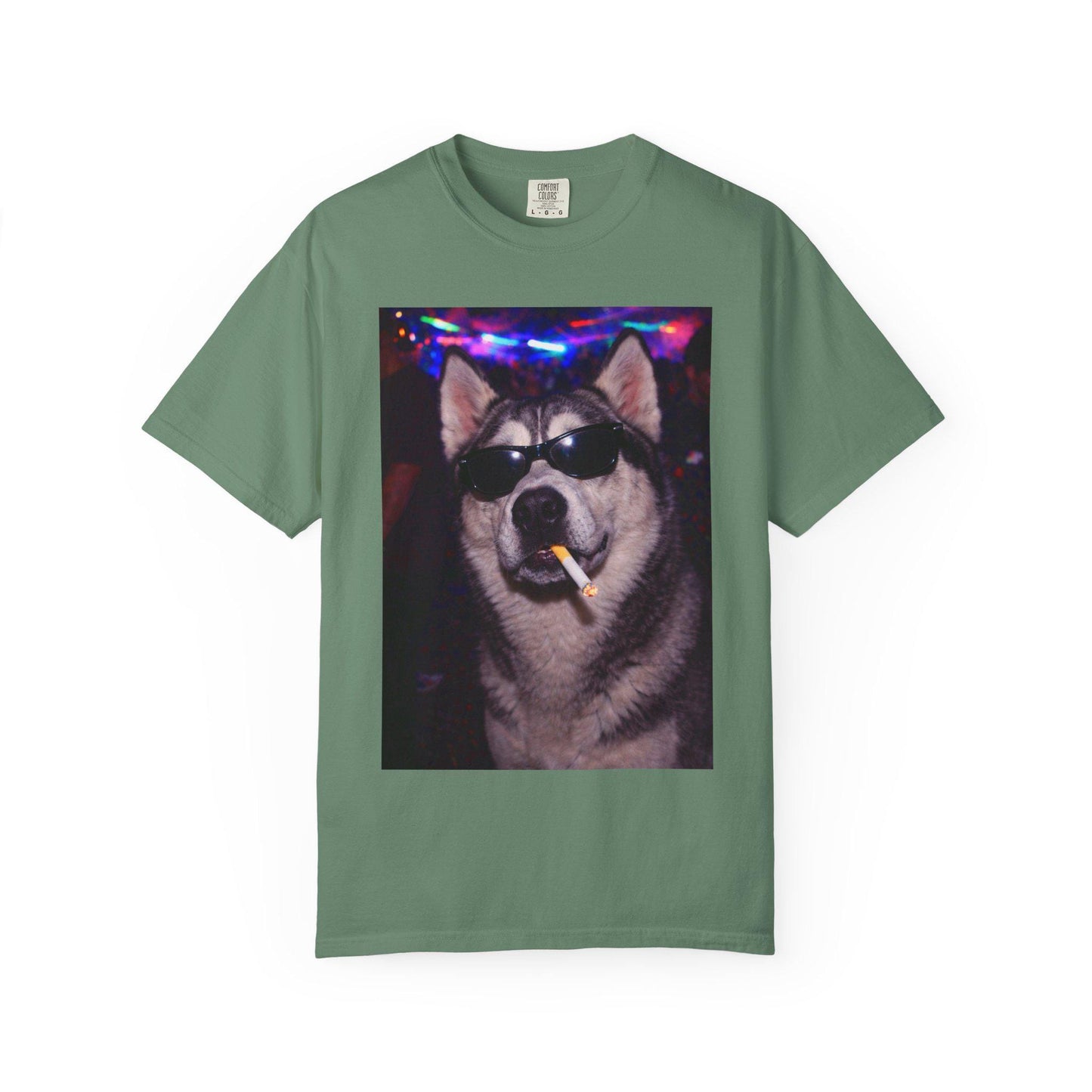 Funny Husky Shirt, Hilarious Dogs Smoking Night Club T-Shirt, Party Animal Tee Gift, I Got That Dog In Me y2k Rave Themed Tshirt