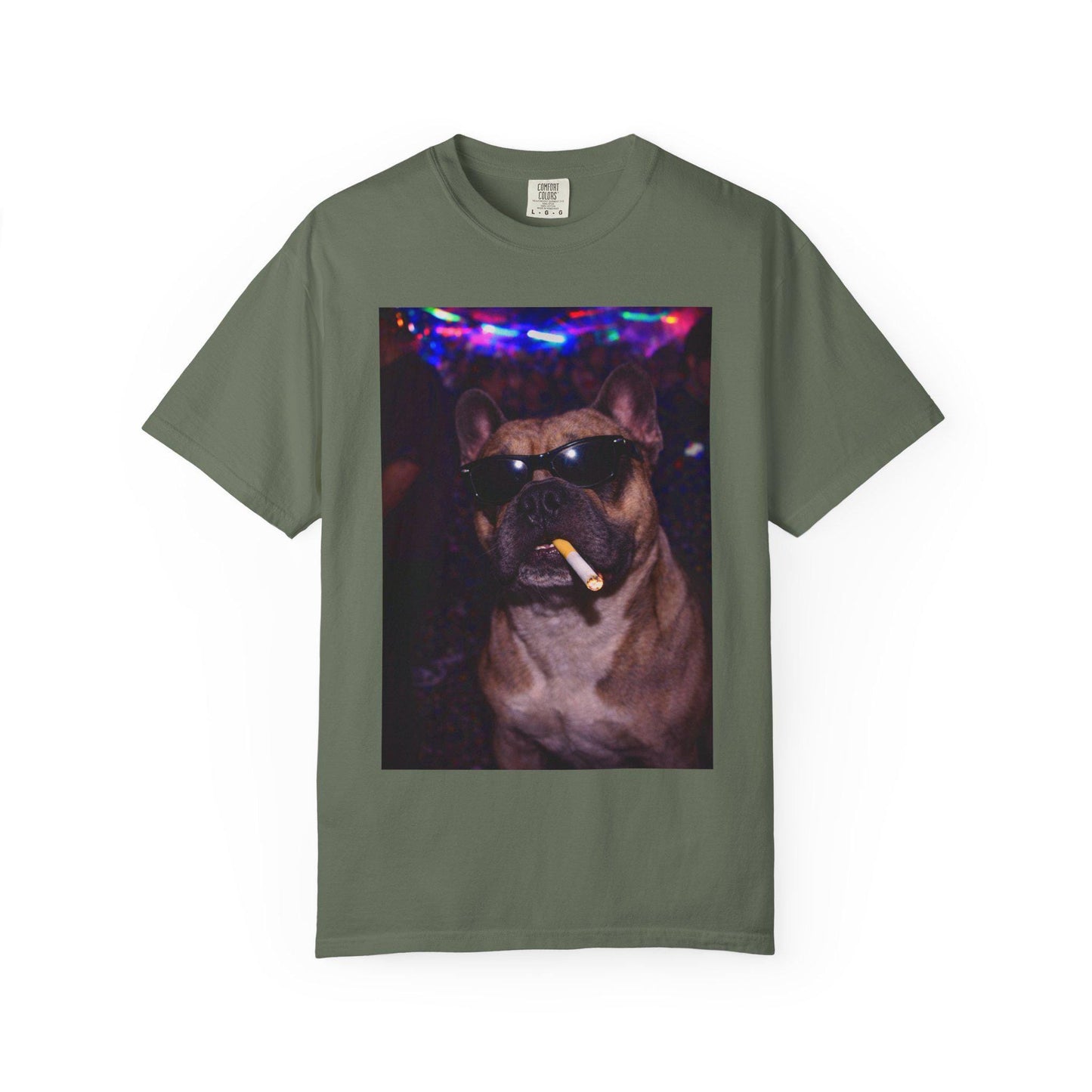 Funny French Bulldog Shirt, Hilarious Frenchie Dogs Smoking Night Club T-Shirt, Party Animal Tee Gift, I Got That Dog In Me y2k Rave Tshirt