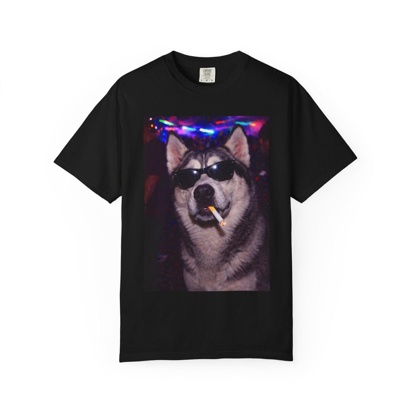Funny Husky Shirt, Hilarious Dogs Smoking Night Club T-Shirt, Party Animal Tee Gift, I Got That Dog In Me y2k Rave Themed Tshirt