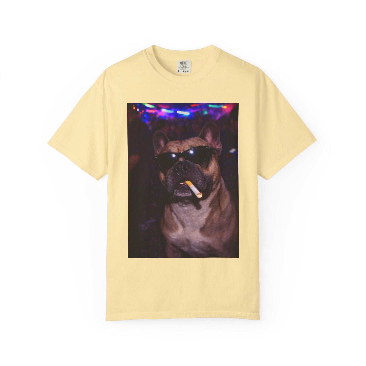 Funny French Bulldog Shirt, Hilarious Frenchie Dogs Smoking Night Club T-Shirt, Party Animal Tee Gift, I Got That Dog In Me y2k Rave Tshirt
