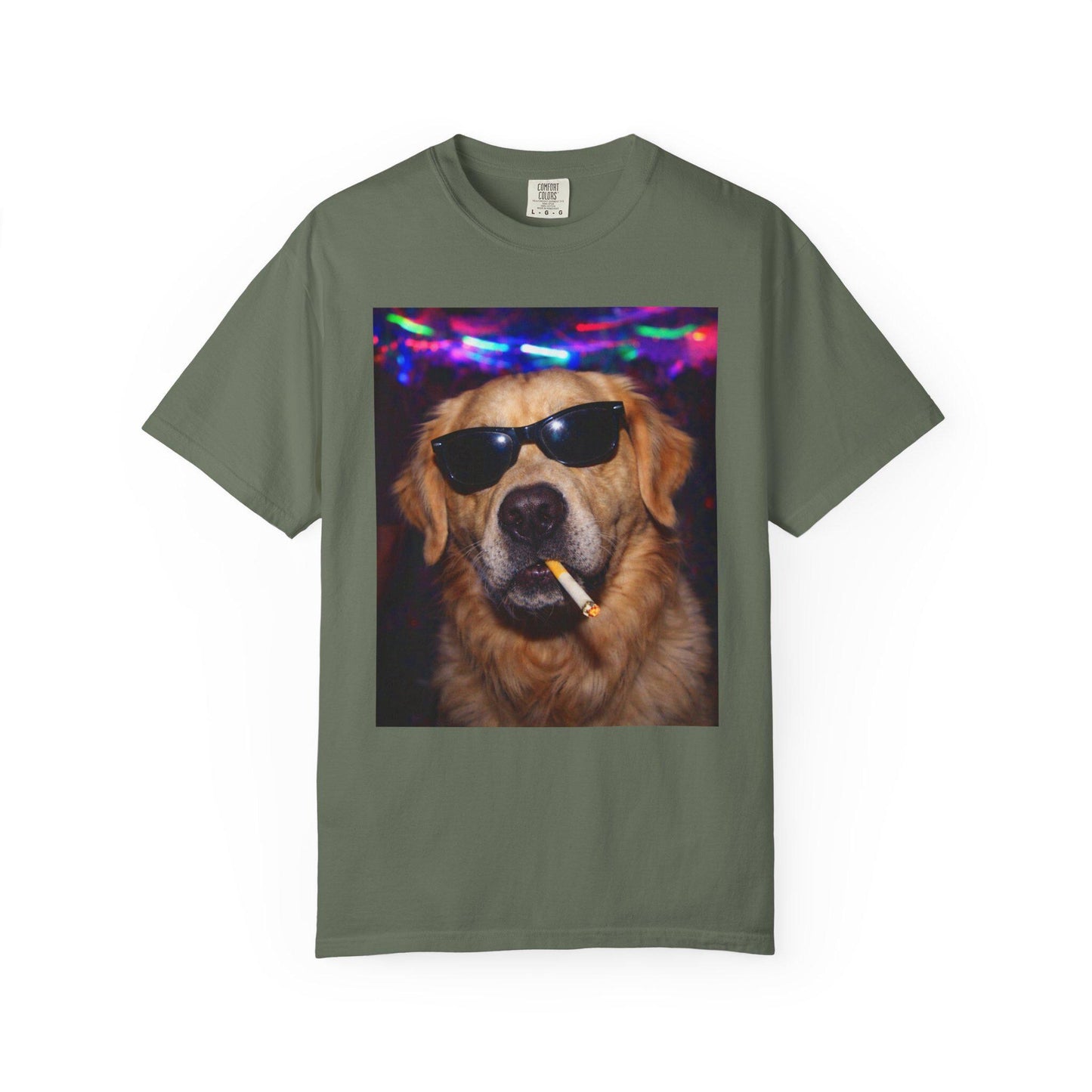 Funny Golden Retriever Shirt, Hilarious Dogs Smoking Night Club T-Shirt, Party Animal Tee Gift, I Got That Dog In Me y2k Rave Themed Tshirt