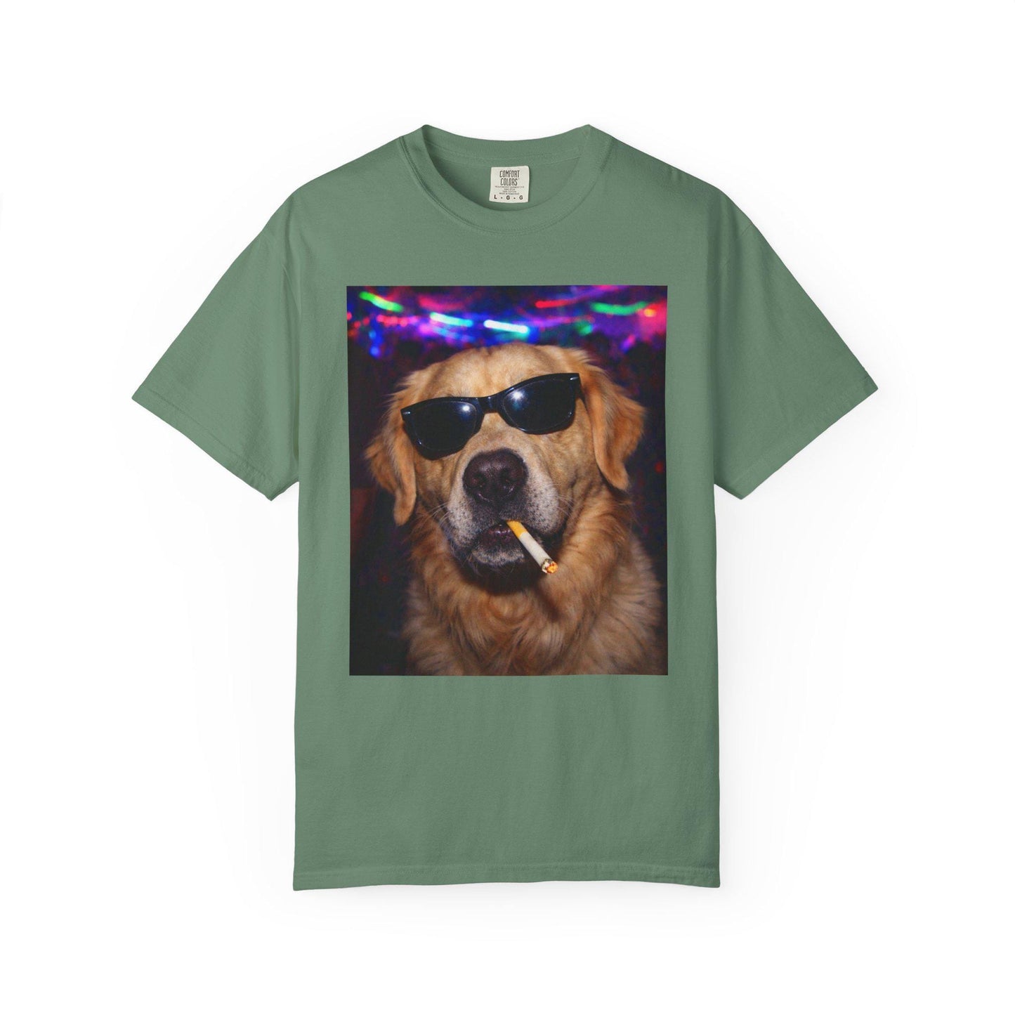 Funny Golden Retriever Shirt, Hilarious Dogs Smoking Night Club T-Shirt, Party Animal Tee Gift, I Got That Dog In Me y2k Rave Themed Tshirt