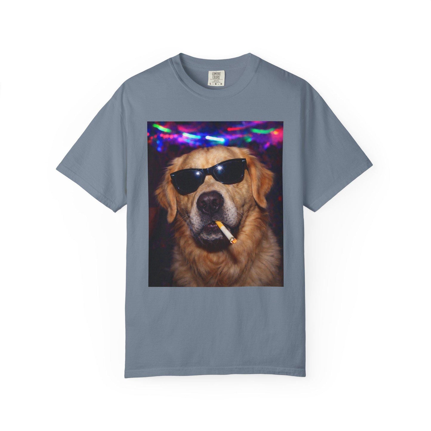 Funny Golden Retriever Shirt, Hilarious Dogs Smoking Night Club T-Shirt, Party Animal Tee Gift, I Got That Dog In Me y2k Rave Themed Tshirt