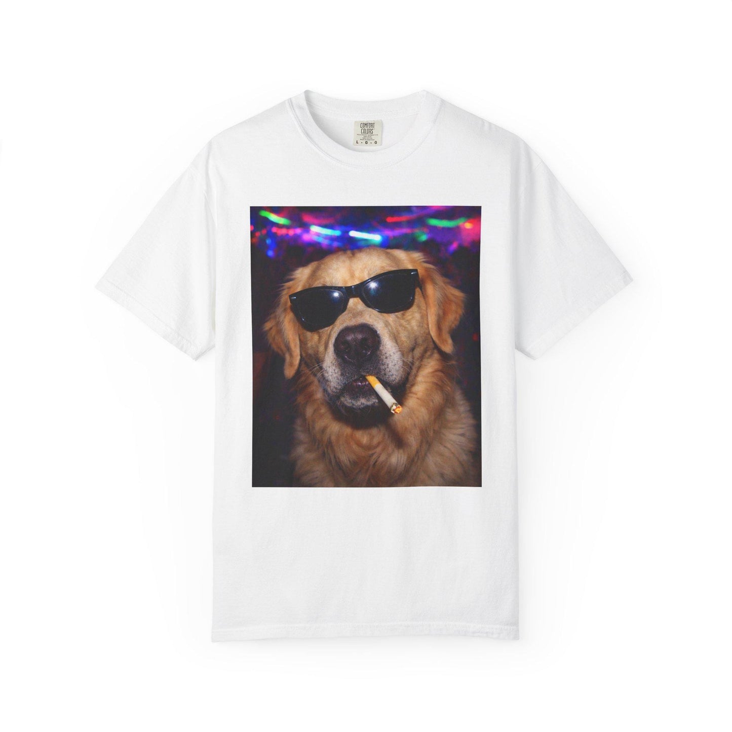 Funny Golden Retriever Shirt, Hilarious Dogs Smoking Night Club T-Shirt, Party Animal Tee Gift, I Got That Dog In Me y2k Rave Themed Tshirt