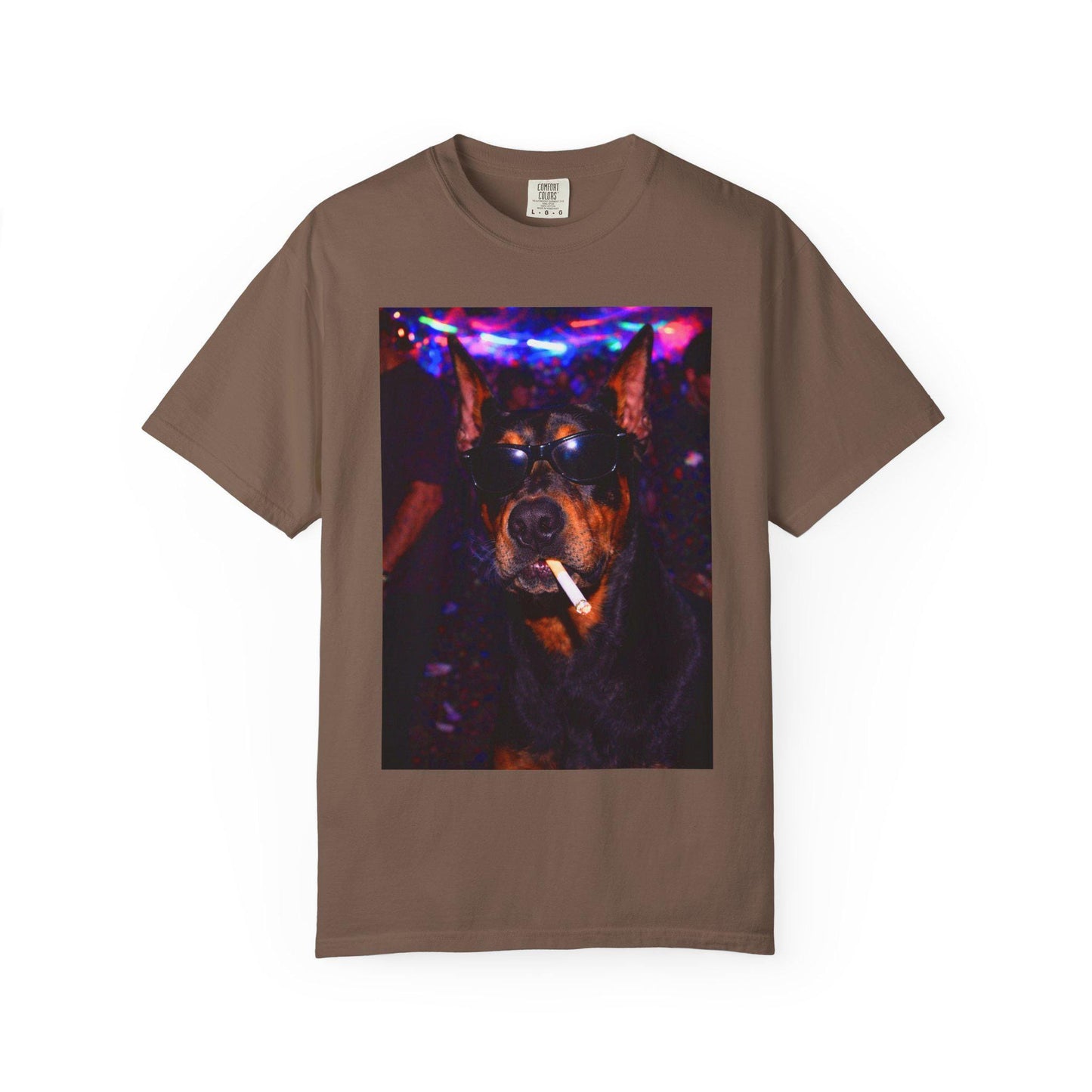Funny Doberman Shirt, Hilarious Dogs Smoking Night Club T-Shirt, Party Animal Tee Gift, I Got That Dog In Me y2k Rave Themed Tshirt
