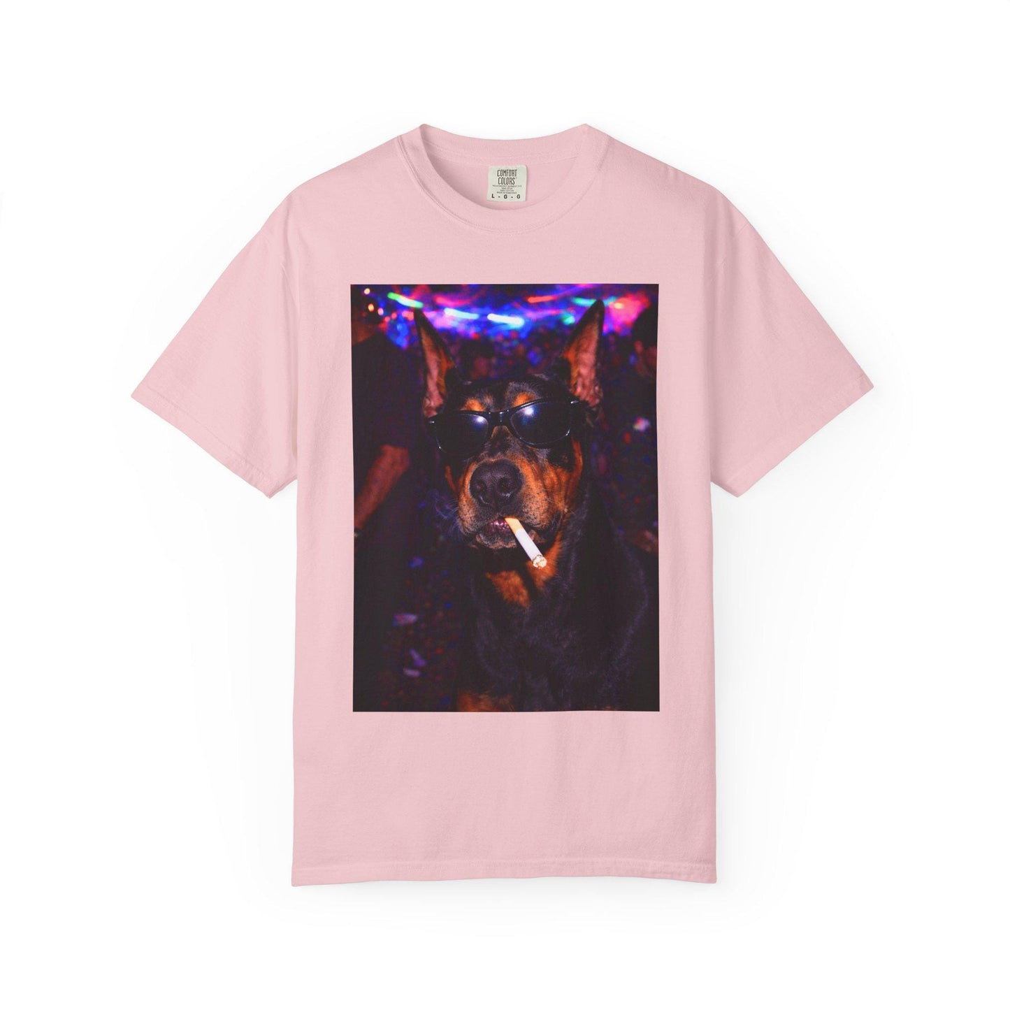 Funny Doberman Shirt, Hilarious Dogs Smoking Night Club T-Shirt, Party Animal Tee Gift, I Got That Dog In Me y2k Rave Themed Tshirt