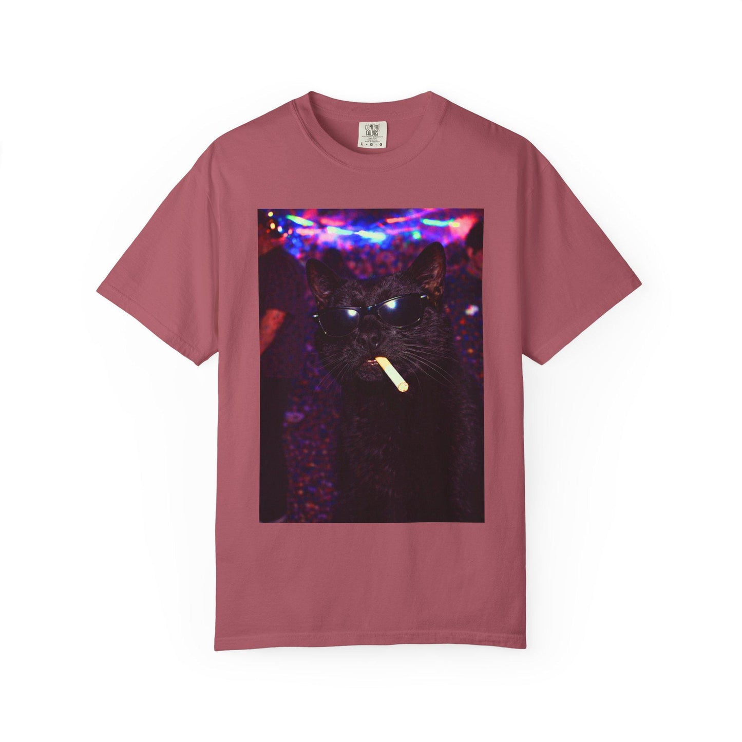 Funny Black Cat Shirt, Hilarious Cats Smoking Night Club T-Shirt, Party Animal Tee Gift, Y2k Rave Kitty Tshirt
