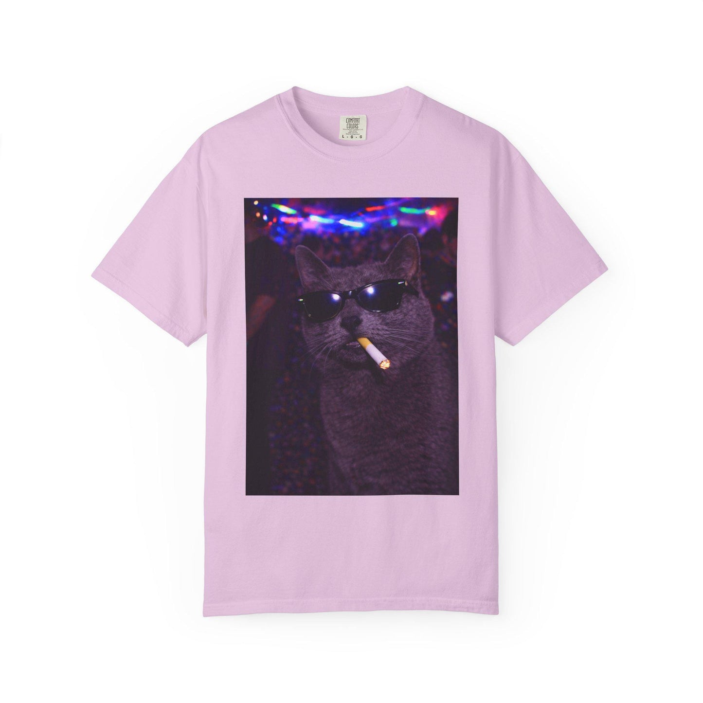 Funny Grey Cat Shirt, Hilarious Gray Cats Smoking Night Club T-Shirt, Party Animal Tee Gift, Y2k Rave Kitty Tshirt