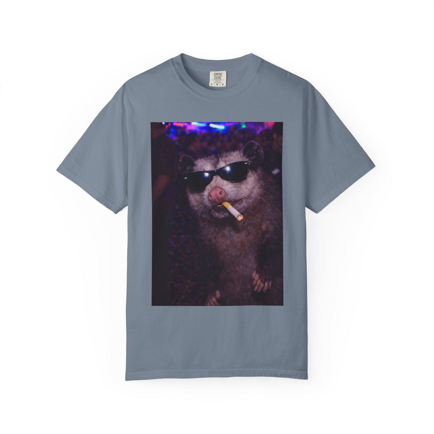 Funny Possum Shirt, Hilarious Opossum Smoking Night Club T-Shirt, Party Animal Tee Gift, Y2k Nightlife Rave Tshirt