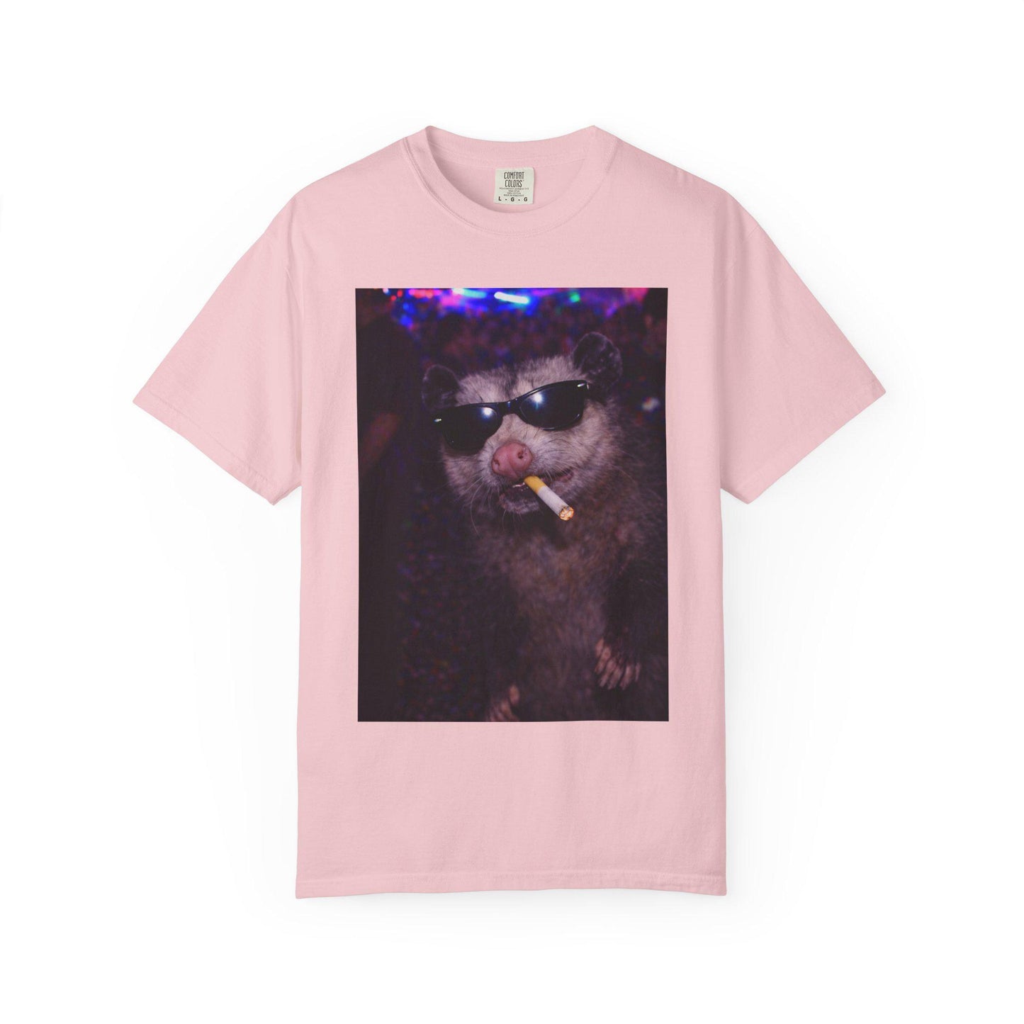 Funny Possum Shirt, Hilarious Opossum Smoking Night Club T-Shirt, Party Animal Tee Gift, Y2k Nightlife Rave Tshirt