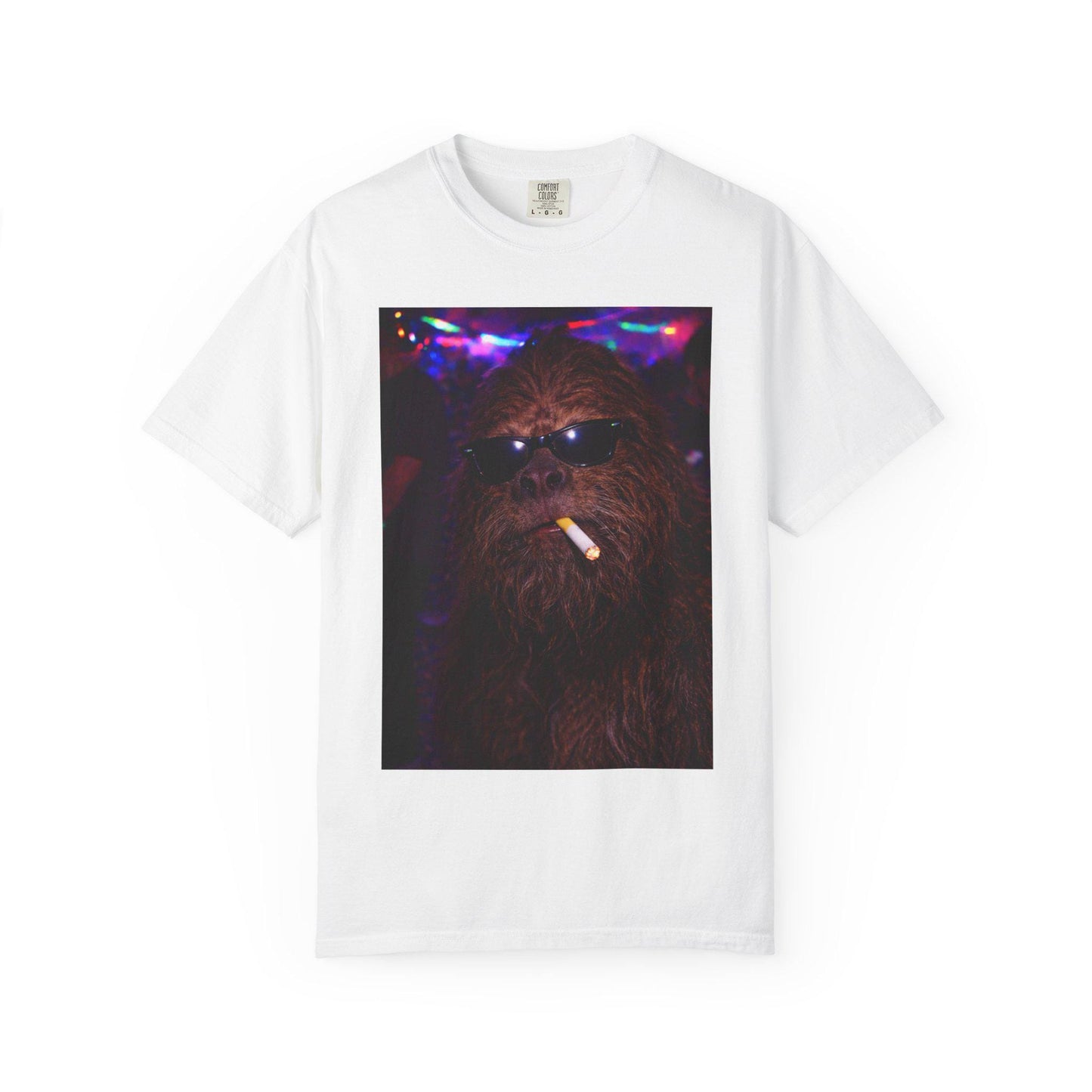 Funny Bigfoot Shirt, Hilarious Sasquatch Smoking Night Club T-Shirt, Party Animal Tee Gift, Y2k Nightlife Rave Tshirt