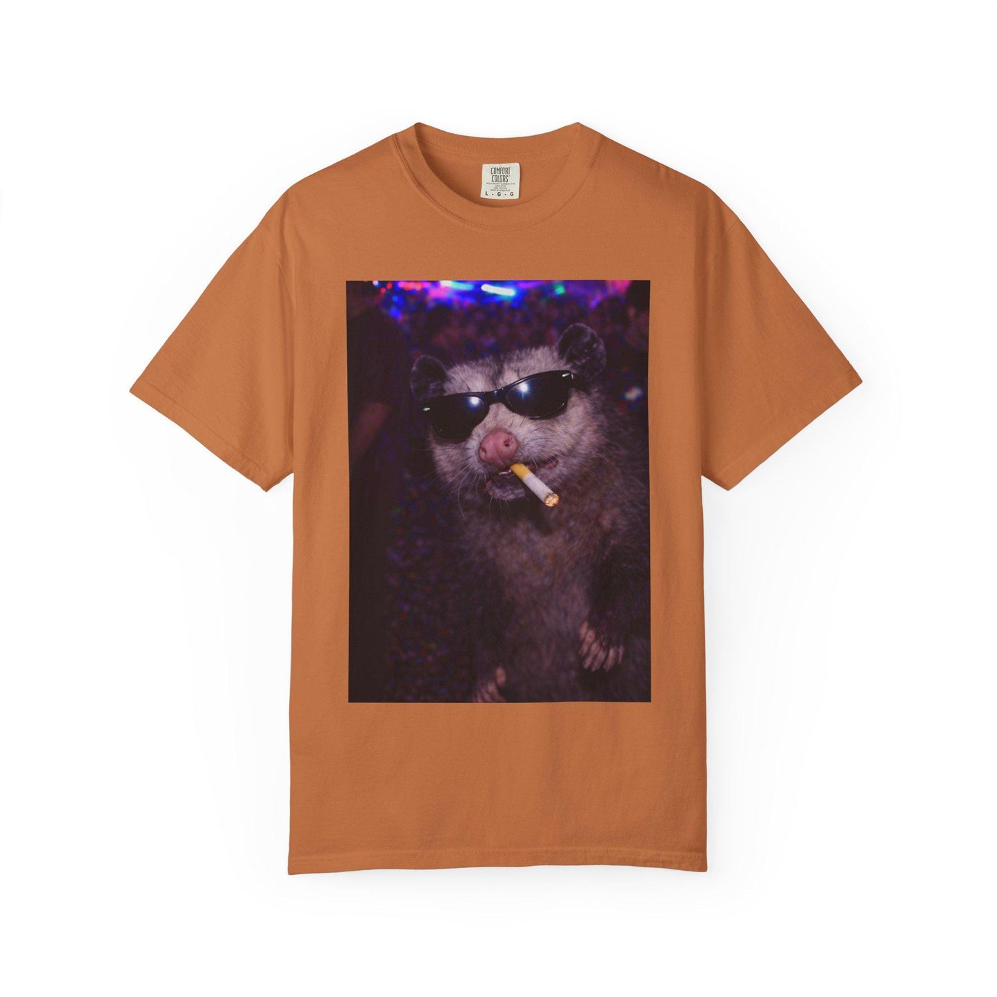 Funny Possum Shirt, Hilarious Opossum Smoking Night Club T-Shirt, Party Animal Tee Gift, Y2k Nightlife Rave Tshirt
