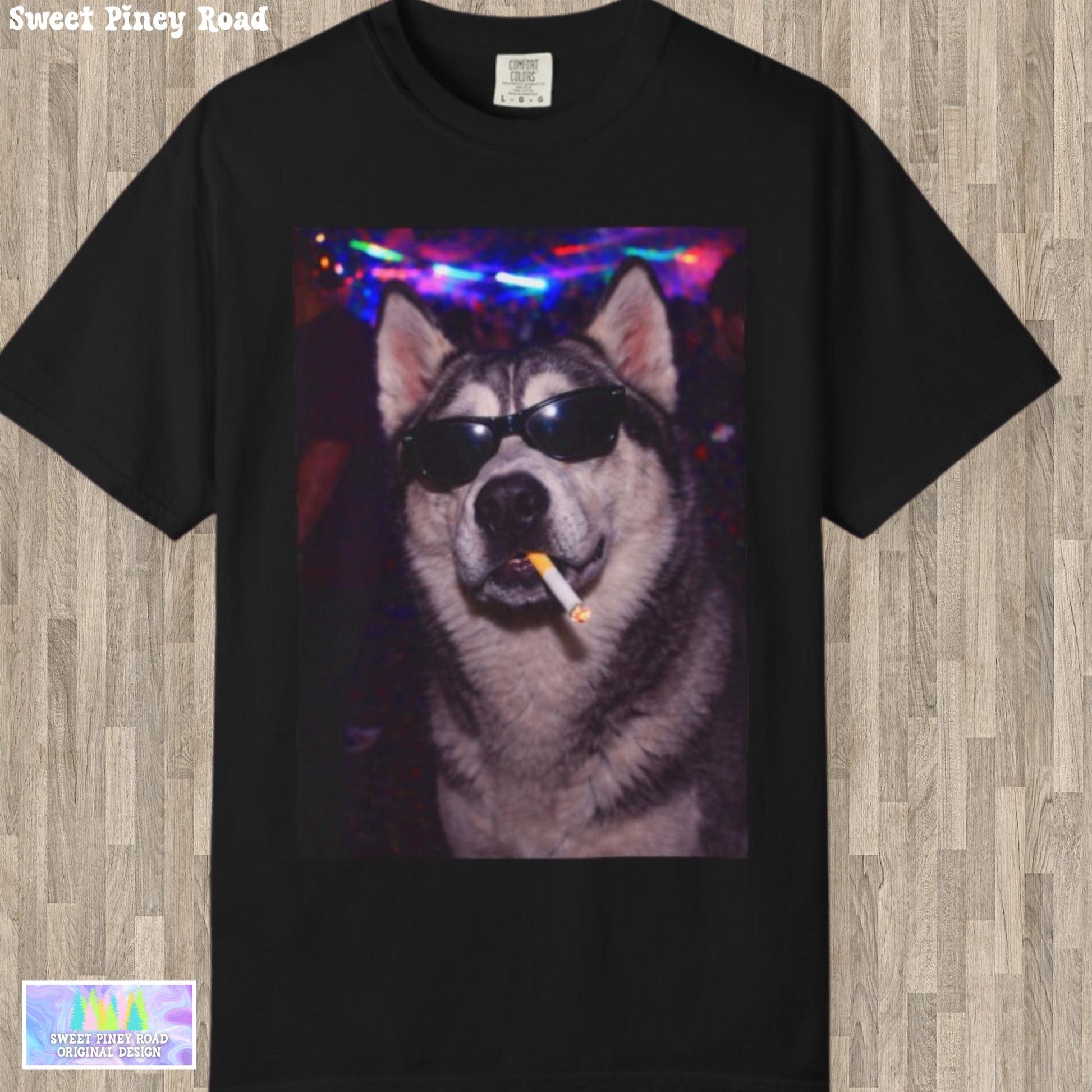 Funny Husky Shirt, Hilarious Dogs Smoking Night Club T-Shirt, Party Animal Tee Gift, I Got That Dog In Me y2k Rave Themed Tshirt