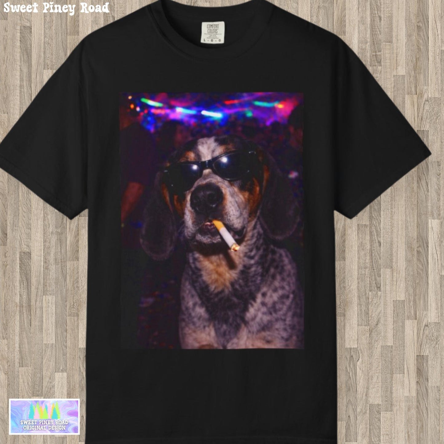 Funny Coonhound Shirt, Hilarious Blue Tick Dogs Smoking Night Club T-Shirt, Party Animal Tee Gift, I Got That Dog In Me y2k Rave Tshirt