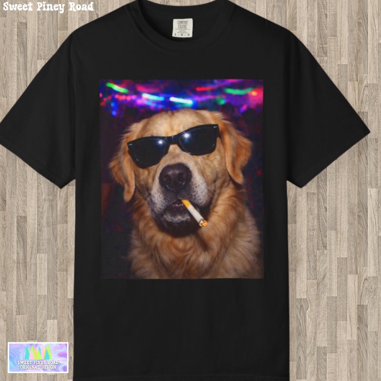 Funny Golden Retriever Shirt, Hilarious Dogs Smoking Night Club T-Shirt, Party Animal Tee Gift, I Got That Dog In Me y2k Rave Themed Tshirt