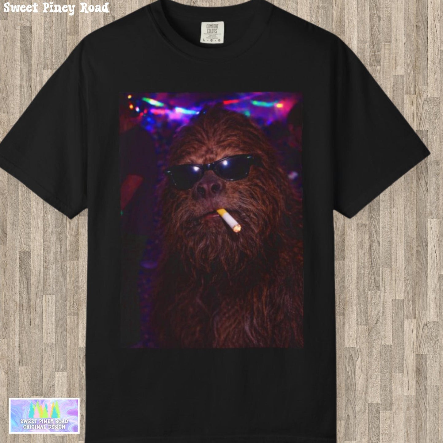 Funny Bigfoot Shirt, Hilarious Sasquatch Smoking Night Club T-Shirt, Party Animal Tee Gift, Y2k Nightlife Rave Tshirt