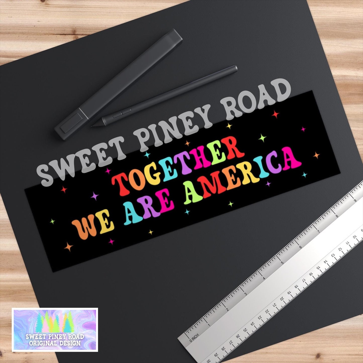 Together We Are America Car Magnet, FDT Bumper Sticker, Anti Trump MAGA Rainbow Decal, F*ck ICE, Latin Pride, Protest Rally Against Racism
