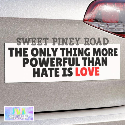 The Only Thing More Powerful Than Hate Is Love Car Magnet, F*ck ICE Bumper Sticker, Anti Trump MAGA Latin Pride, Fight Racism FDT