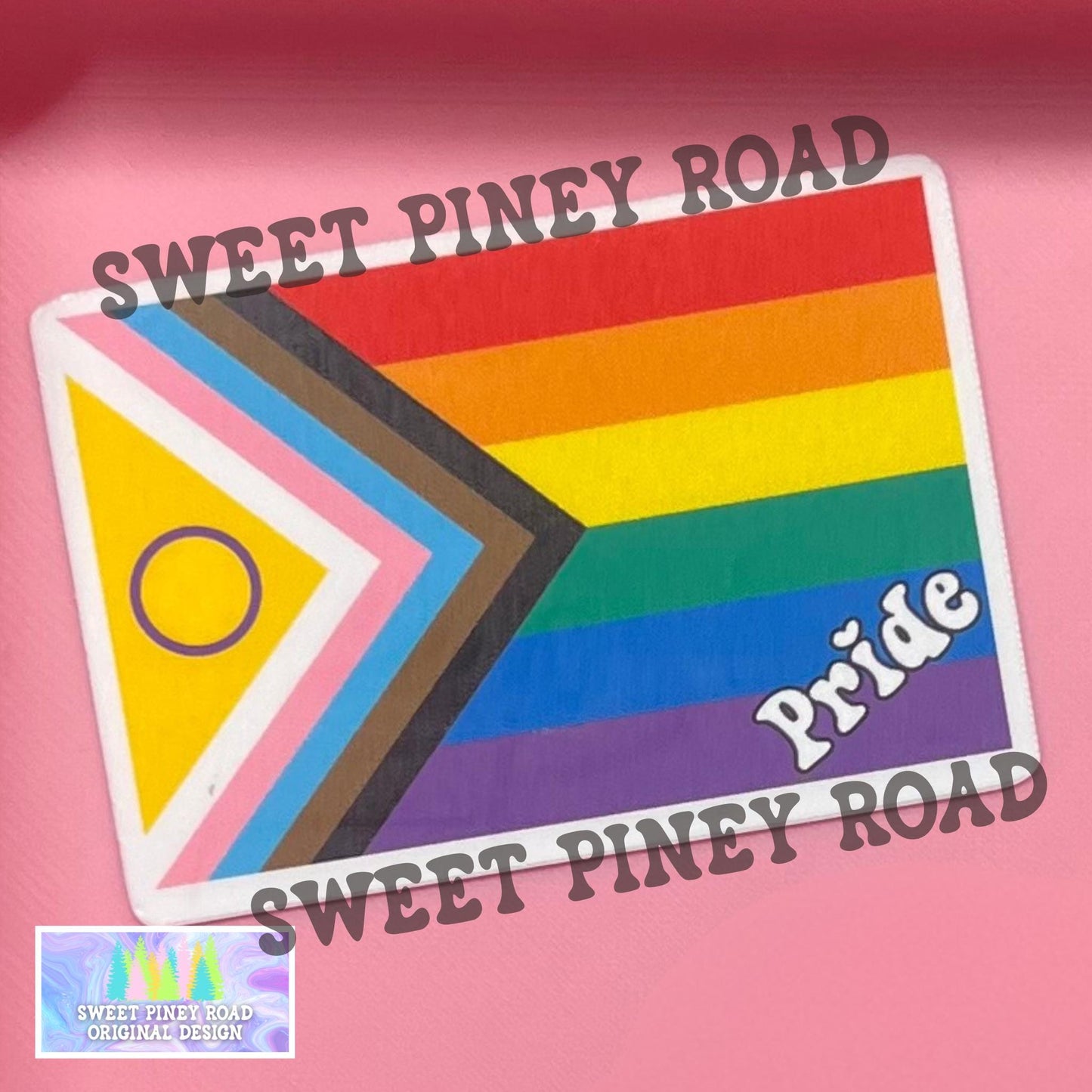 Intersex-inclusive Progress Flag Sticker Pack, Gay LGBTQIA+ Glossy Rainbow Stickers, Pride Parade and Festival Handouts