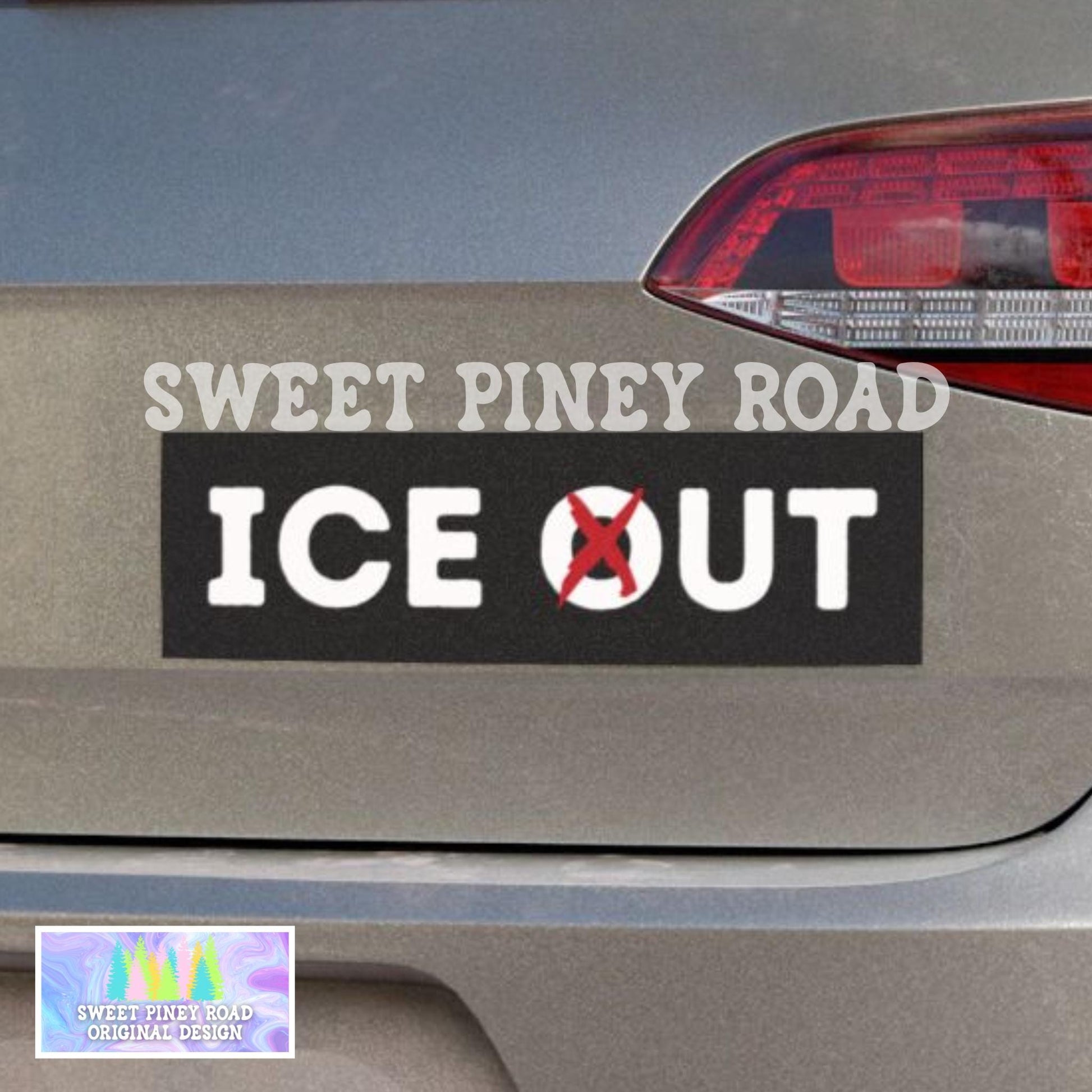 Ice Out Car Magnet, F*ck Ice Bumper Sticker, Anti-Ice Protest Decal, Anti-Trump Anti-MAGA Political Activist, Subtle No Ice FDT