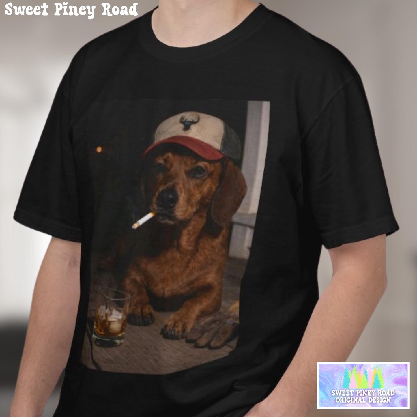 Funny Dachshund Shirt, Dog Dad T-Shirt, Blue Collar Man Gag Gift Tee For Husband, Hilarious Meme Humor Comfort Colors® Tshirt
