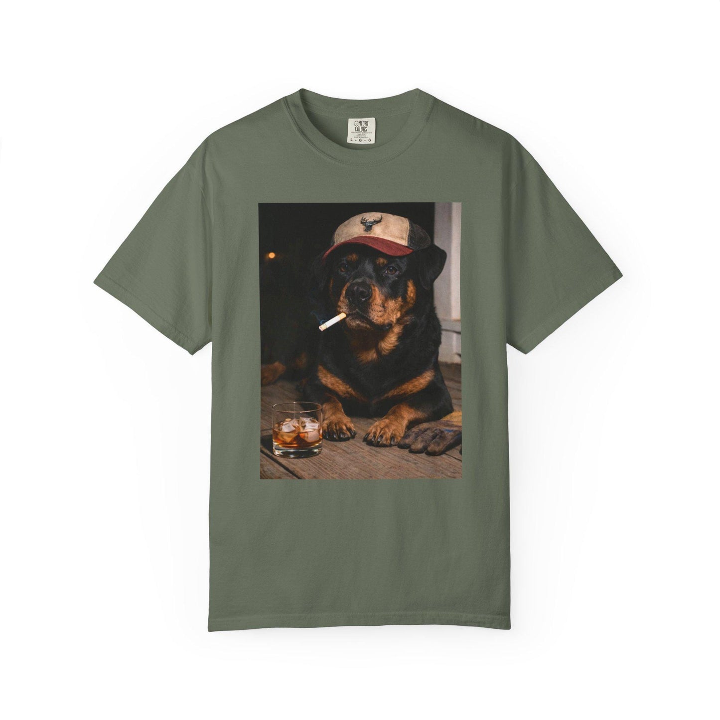 Funny Rottweiler Shirt, Hardworking Dog Dad T-Shirt, Blue Collar Man Gag Gift Tee For Husband, Hilarious Meme Humor Comfort Colors® Tshirt