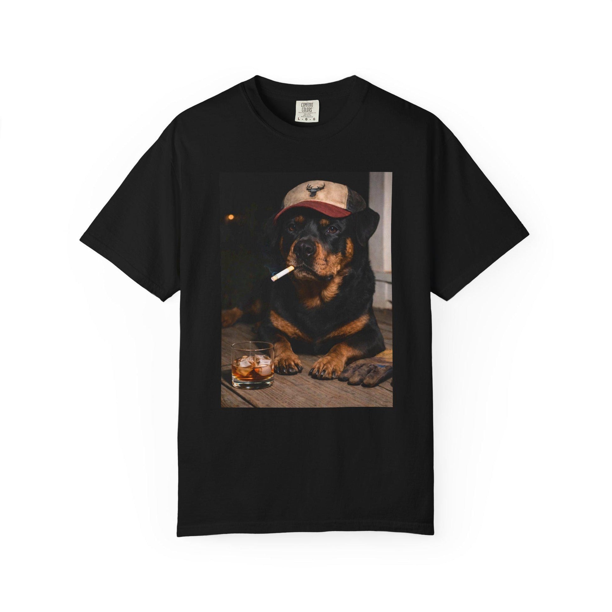 Funny Rottweiler Shirt, Hardworking Dog Dad T-Shirt, Blue Collar Man Gag Gift Tee For Husband, Hilarious Meme Humor Comfort Colors® Tshirt