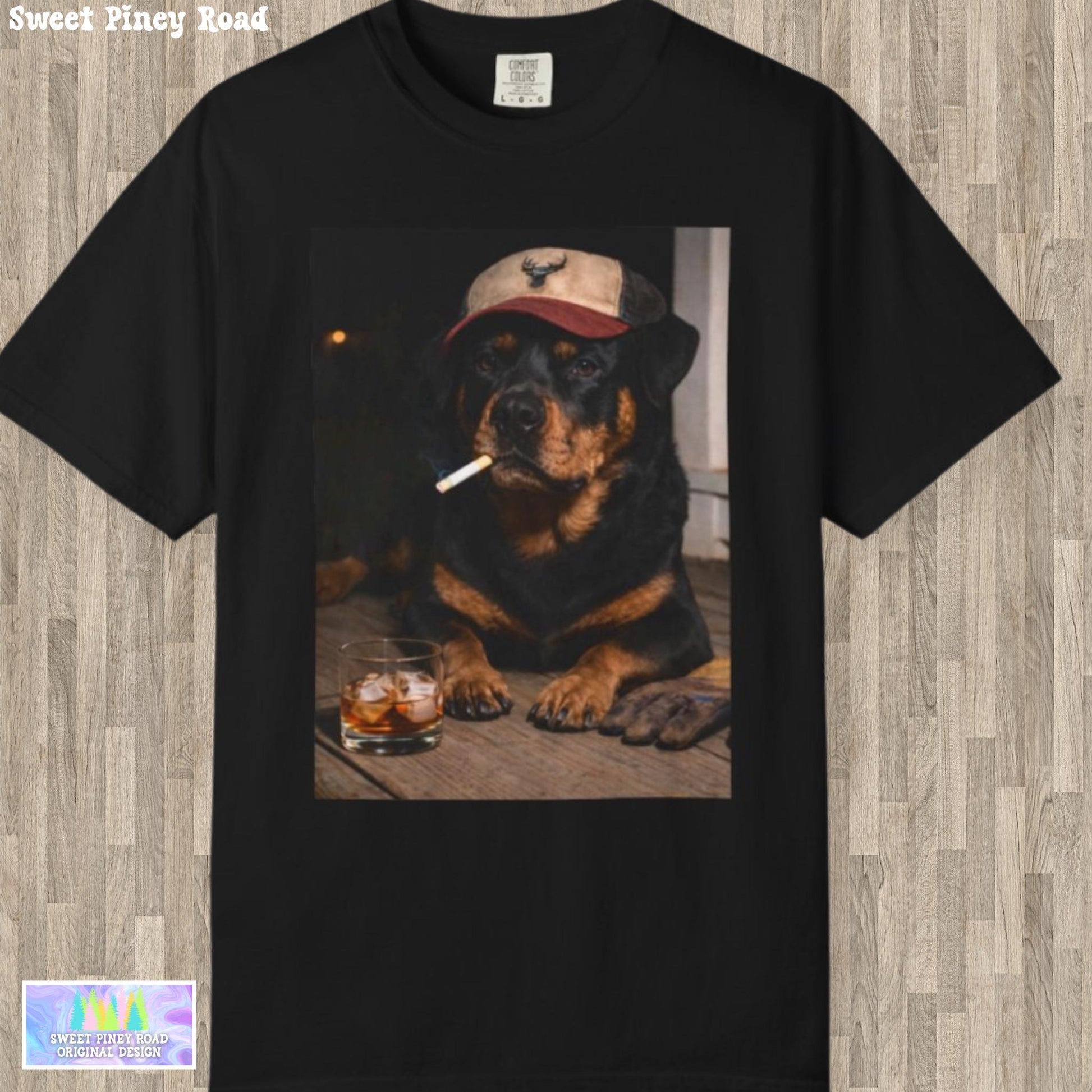 Funny Rottweiler Shirt, Hardworking Dog Dad T-Shirt, Blue Collar Man Gag Gift Tee For Husband, Hilarious Meme Humor Comfort Colors® Tshirt