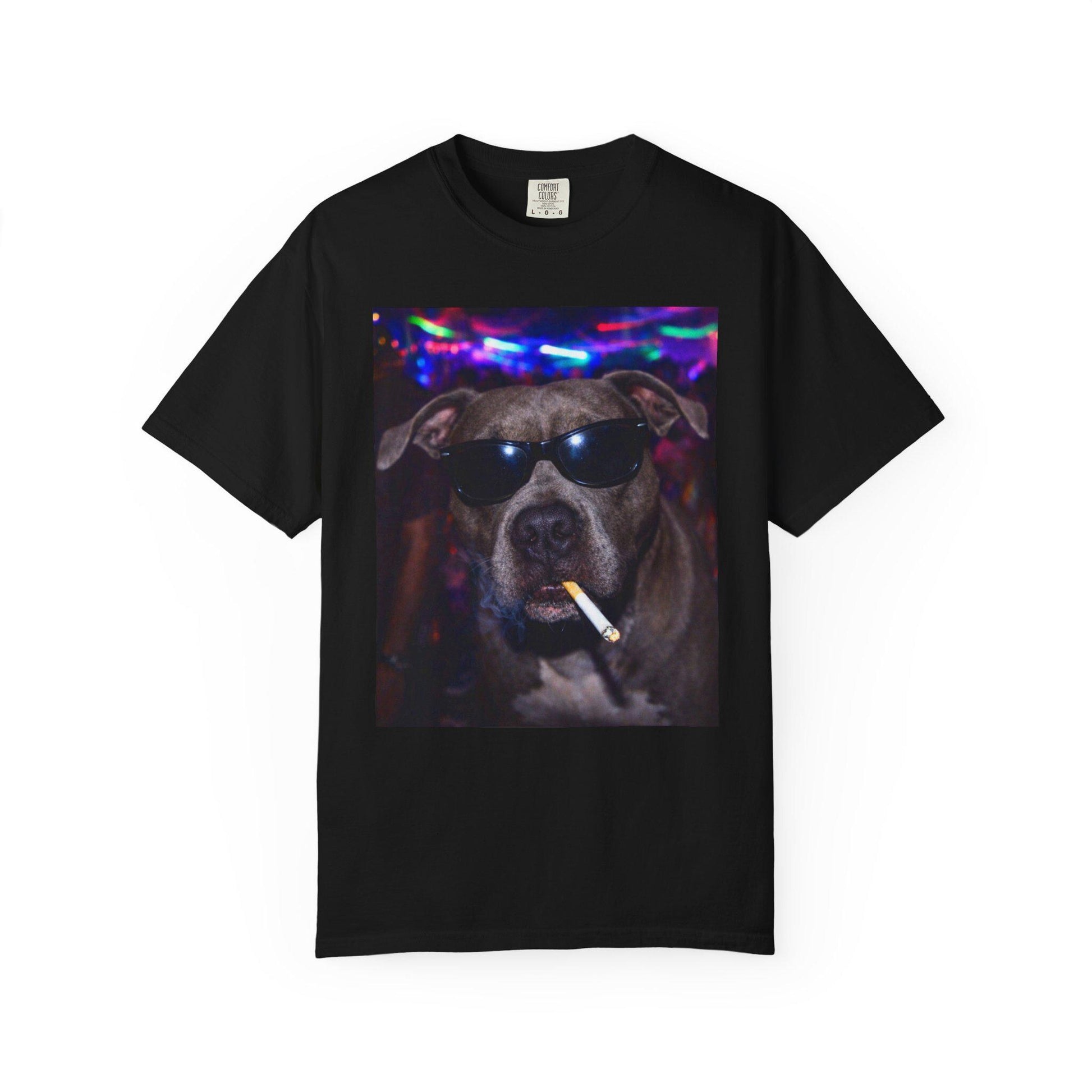 Funny Pitbull Shirt, Hilarious Bully Dogs Smoking Night Club T-Shirt, Party Animal Tee Gift, I Got That Dog In Me y2k Rave Themed Tshirt
