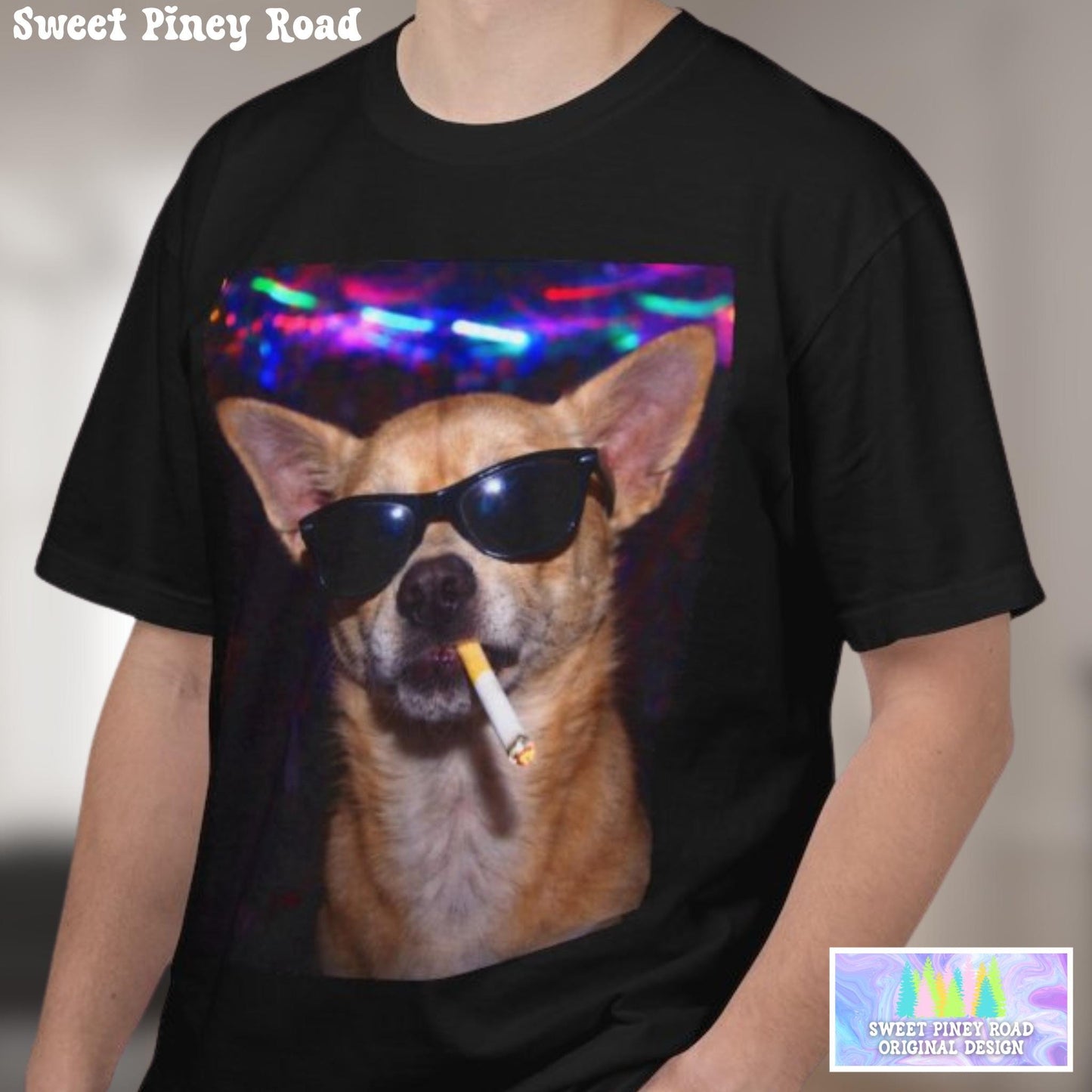 Funny Chihuahua Shirt, Hilarious Dogs Smoking Night Club T-Shirt, Rave Party Animal Tee Gift, I Got That Dog In Me y2k Tshirt