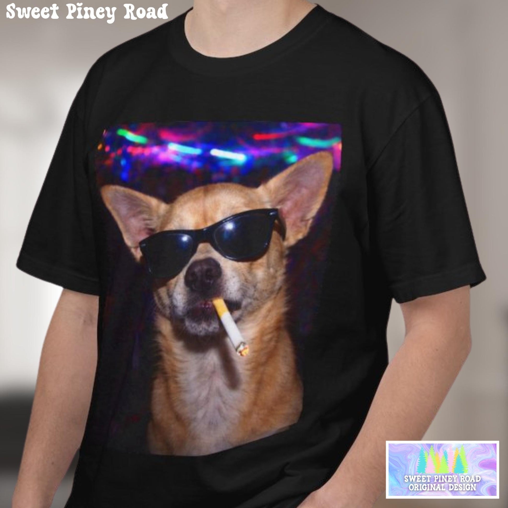 Funny Chihuahua Shirt, Hilarious Dogs Smoking Night Club T-Shirt, Rave Party Animal Tee Gift, I Got That Dog In Me y2k Tshirt