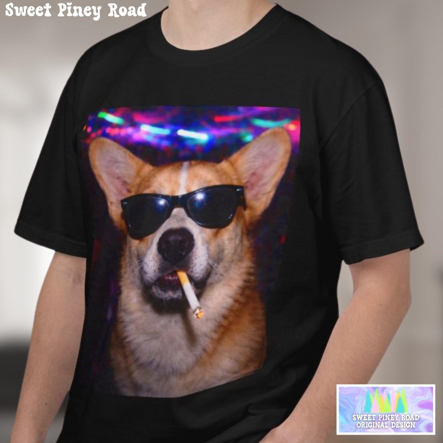 Funny Corgi Shirt, Hilarious Dogs Smoking Night Club T-Shirt, Party Animal Tee Gift, I Got That Dog In Me y2k Rave Themed Tshirt
