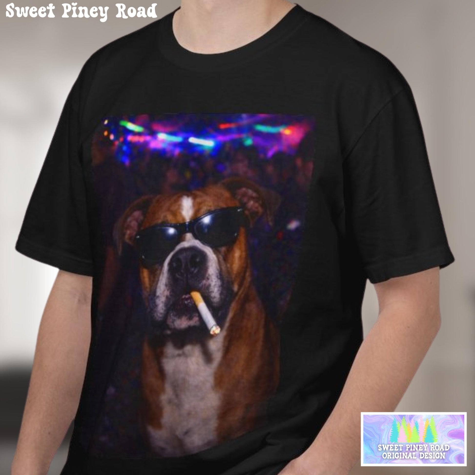 Funny Boxer Shirt, Hilarious Dogs Smoking Night Club T-Shirt, Party Animal Tee Gift, I Got That Dog In Me y2k Rave Themed Tshirt